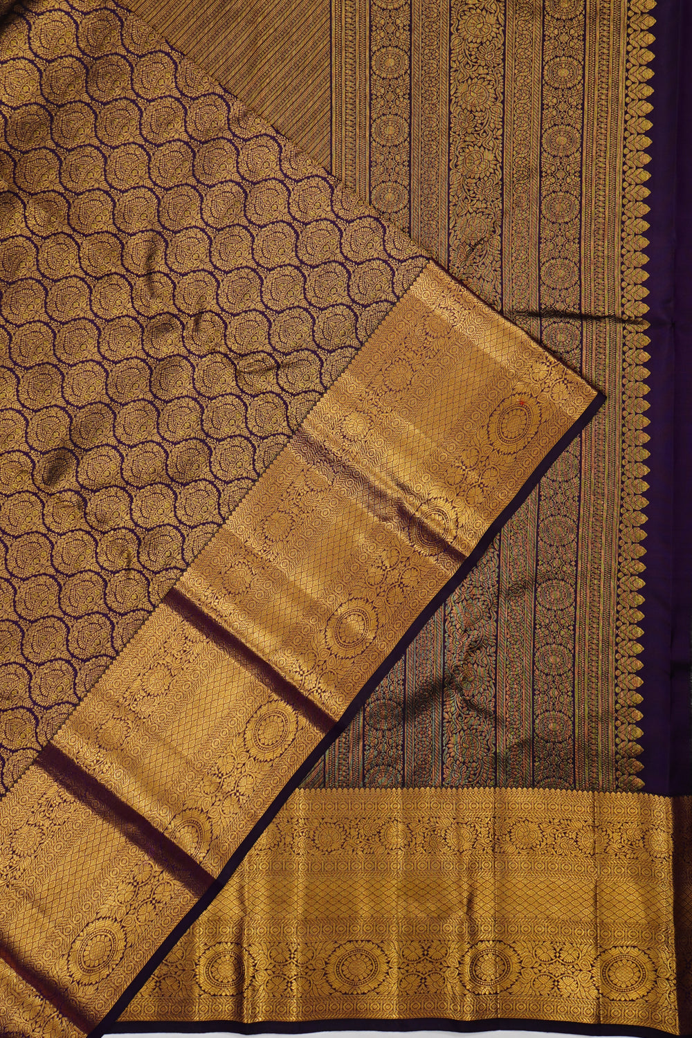 Kanchipuram Silk Brocade Purple Saree