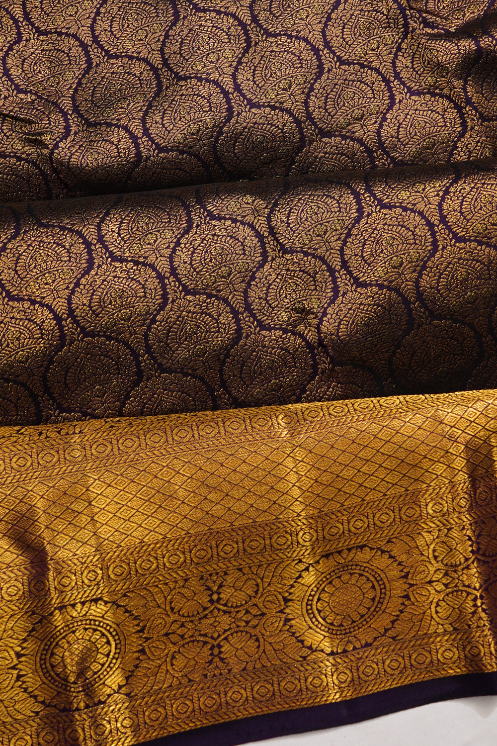 Kanchipuram Silk Brocade Purple Saree