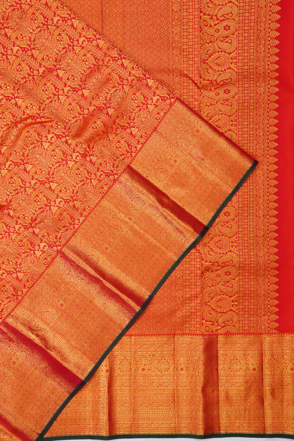 Kanchipuram Silk Brocade Red Saree