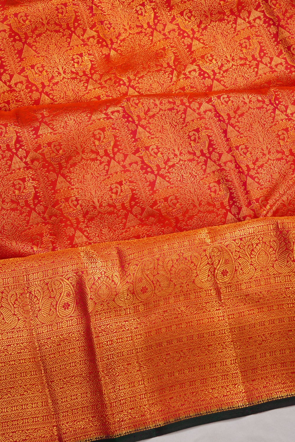 Kanchipuram Silk Brocade Red Saree