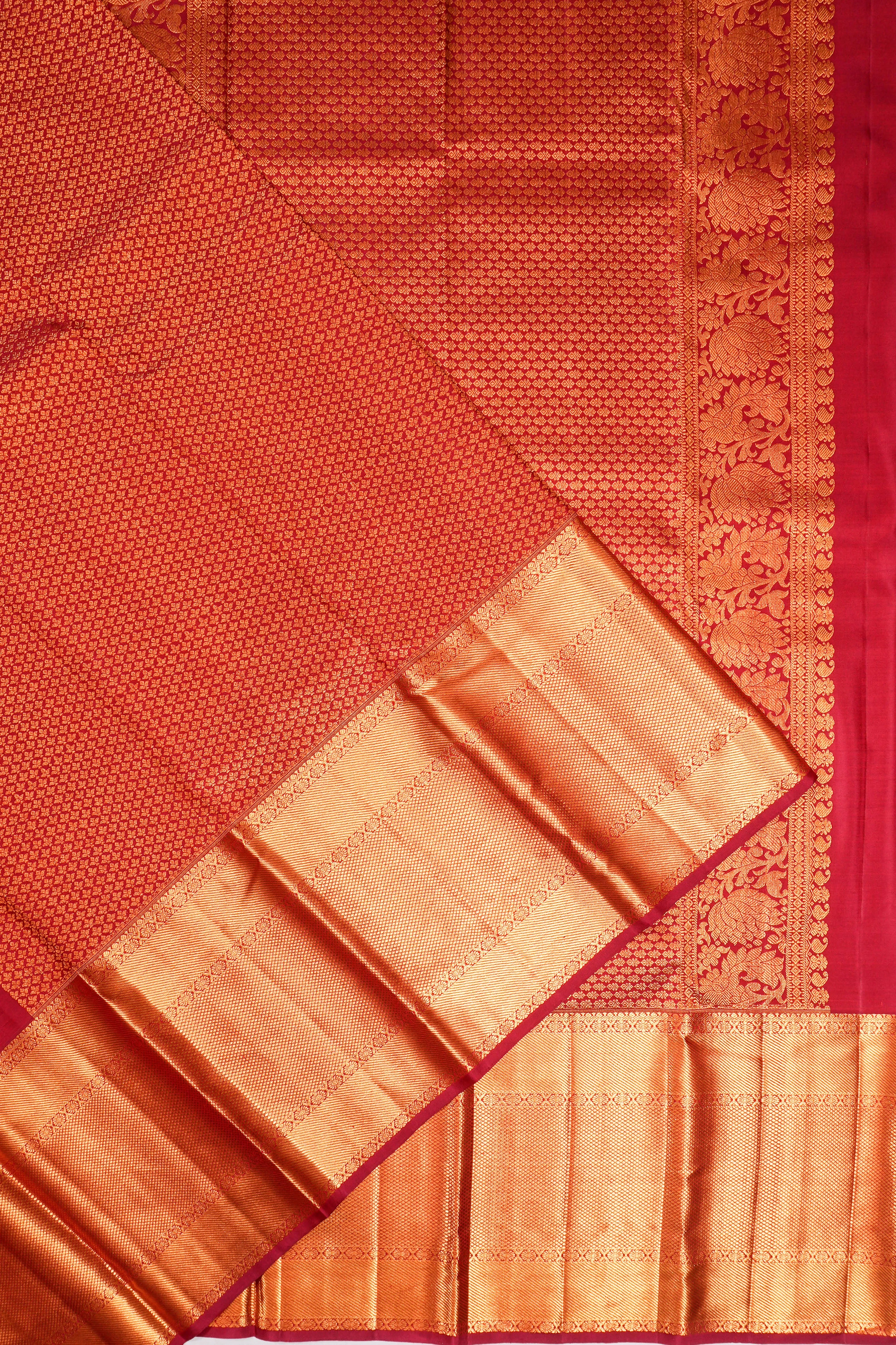 Kanchipuram Silk Brocade Red Saree