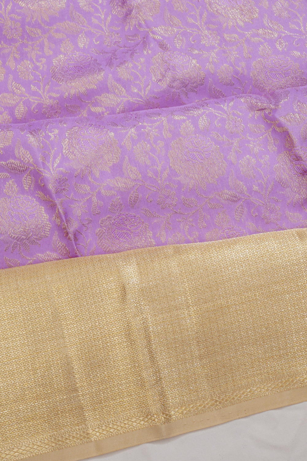 Kanchipuram Silk Brocade Lavender Saree