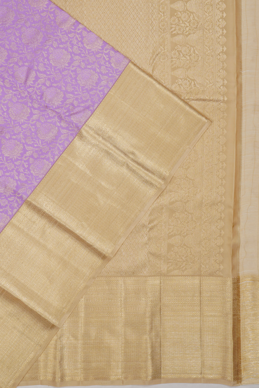 Kanchipuram Silk Brocade Lavender Saree