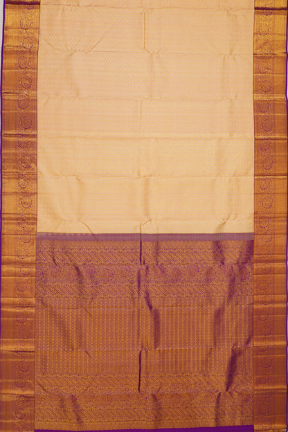 Kanchipuram Silk Checks And Butta Peach Saree