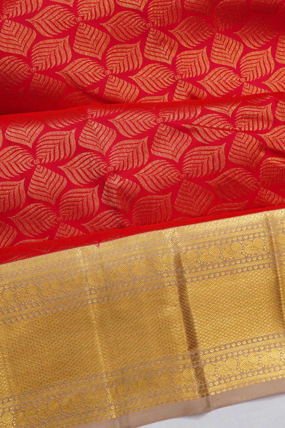 Kanchipuram Silk Brocade Red Saree