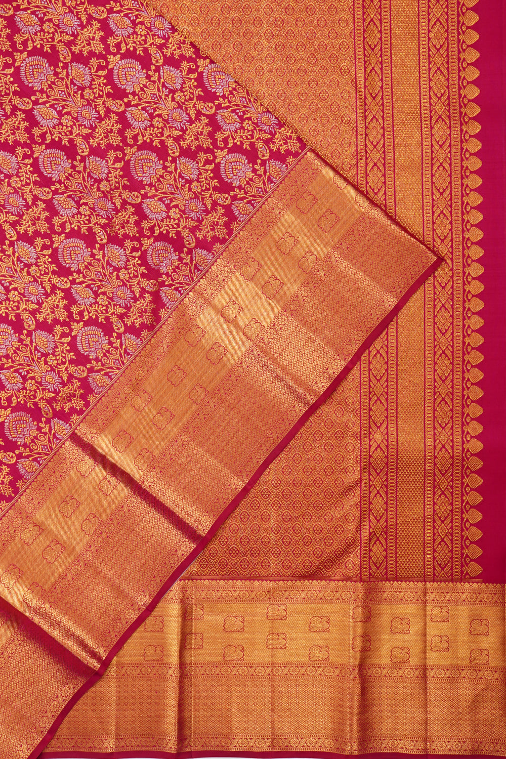 Kanchipuram Silk Brocade Pink Saree