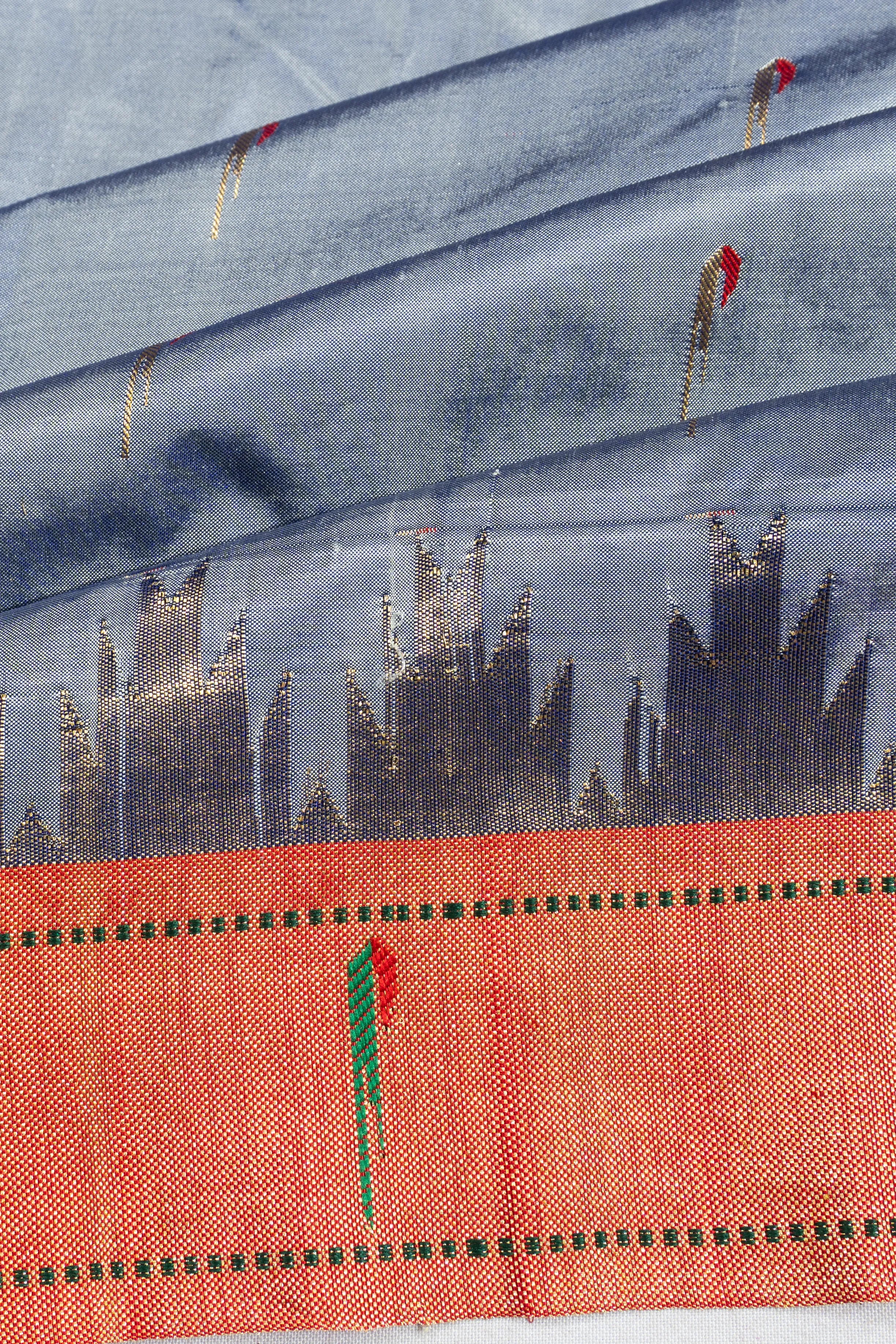 Muniya Silk Butta Grey Saree