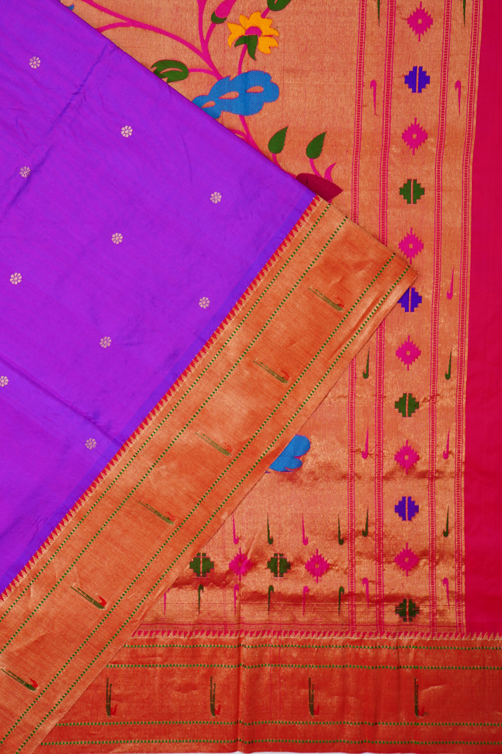 Muniya Silk Butta Violet Saree