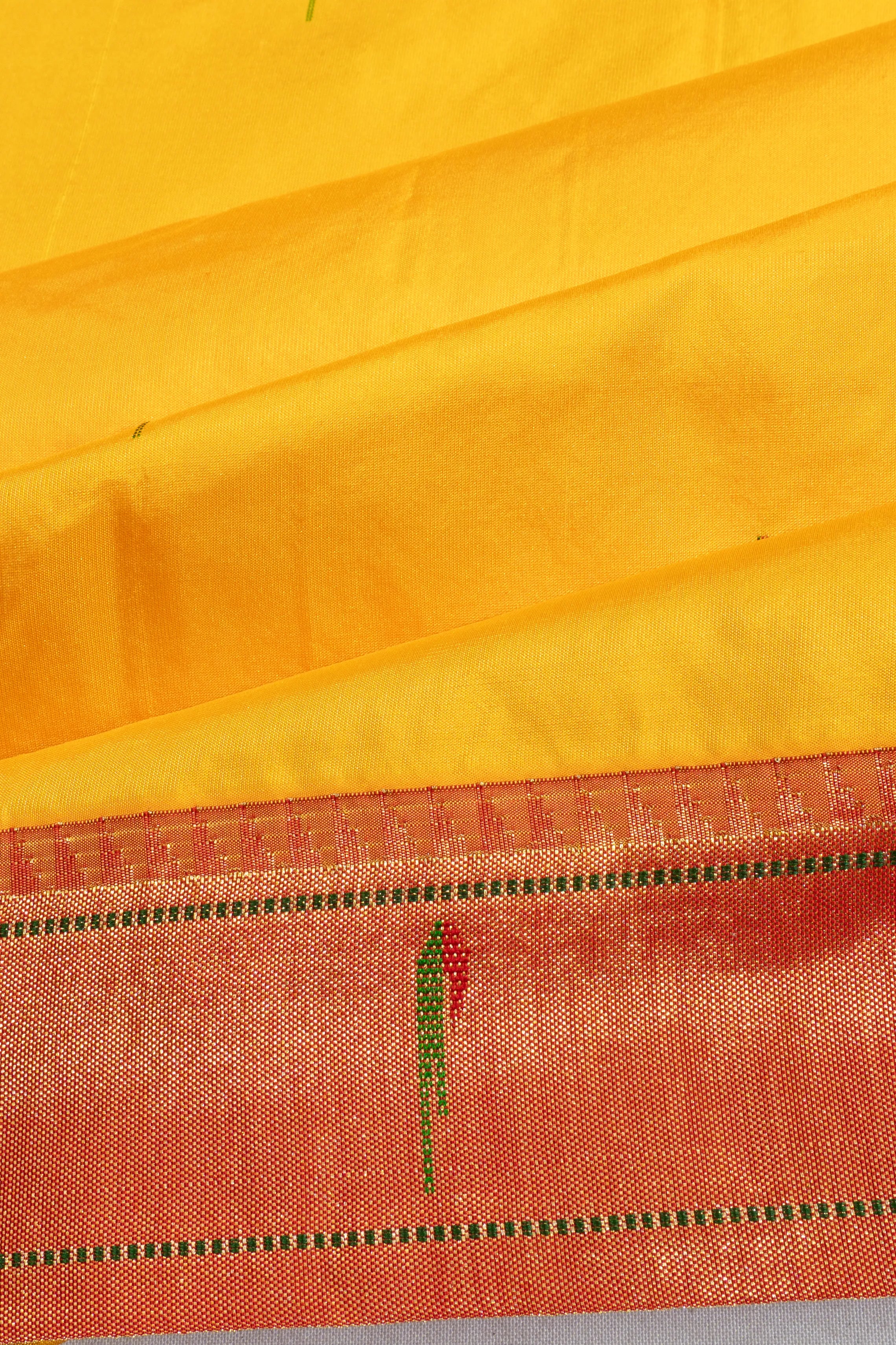 Muniya Silk Butta Yellow Saree