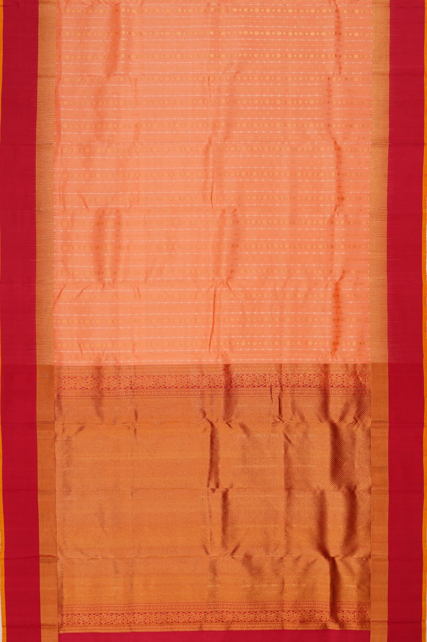 Taranga Kanchi Silk Brocade Peach Saree