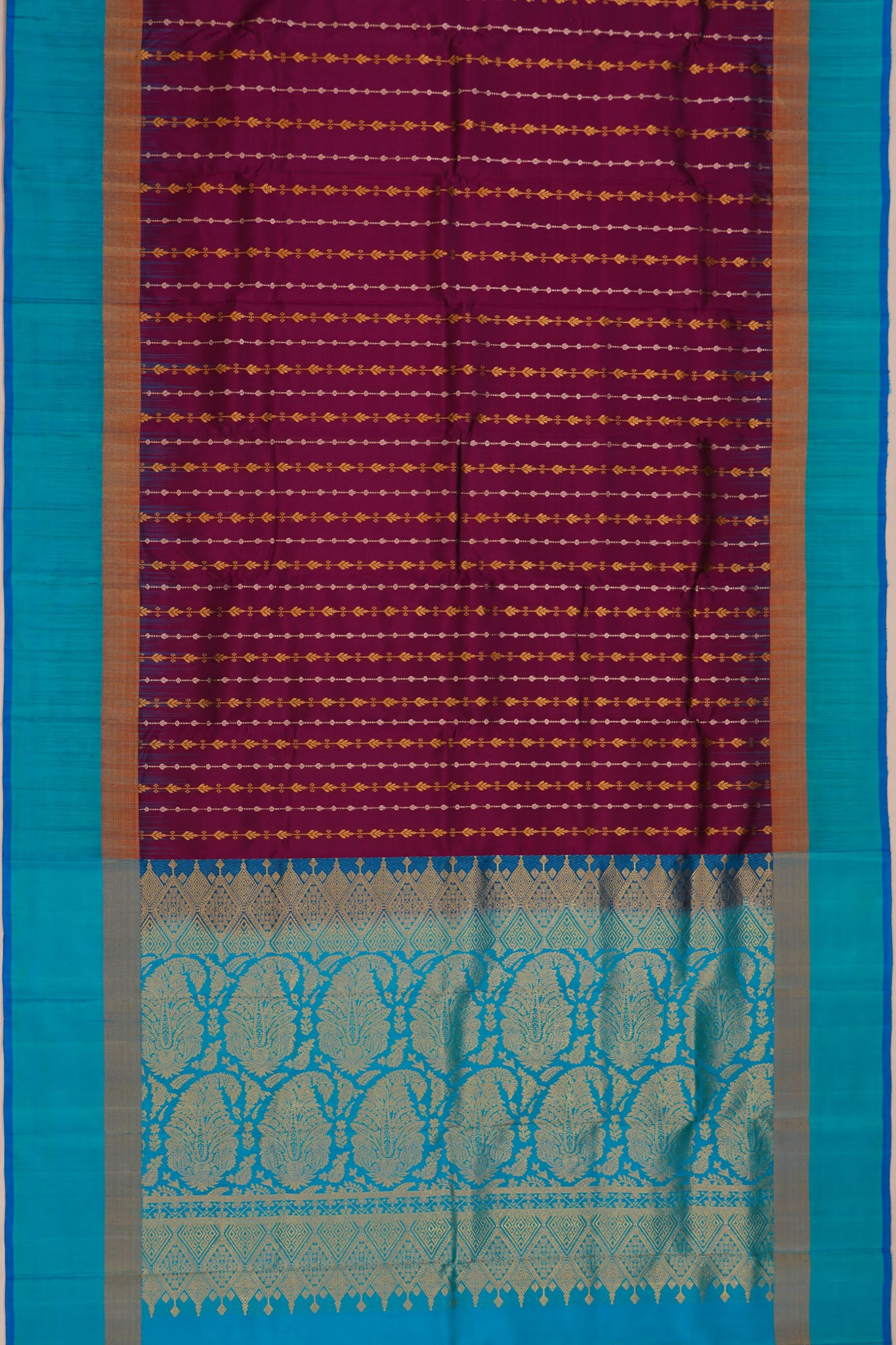Taranga Kanchi Silk Vertical Lines Purple Saree