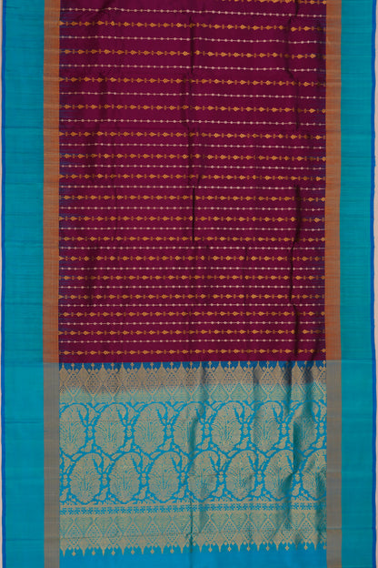 Taranga Kanchi Silk Vertical Lines Purple Saree