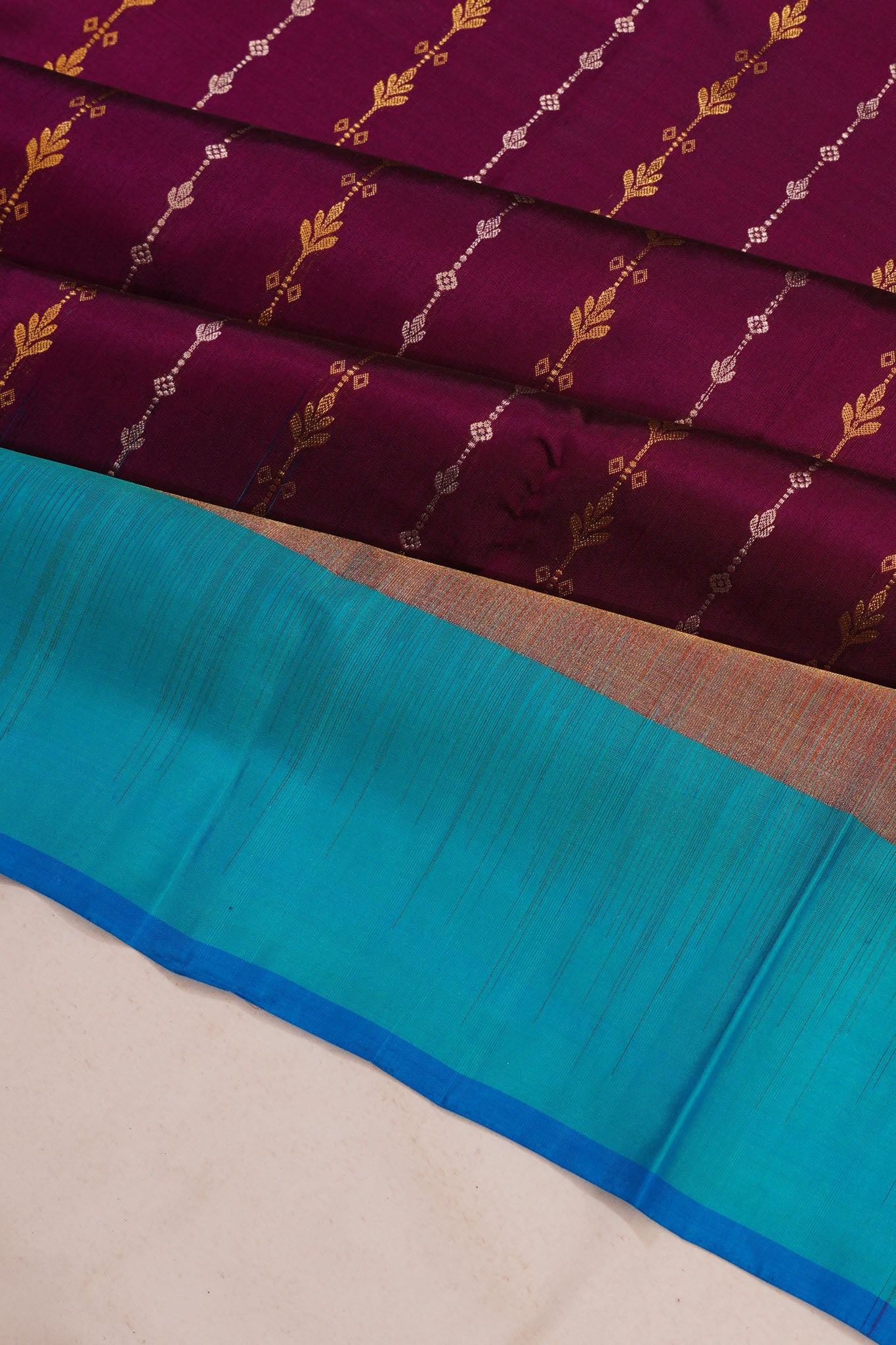 Taranga Kanchi Silk Vertical Lines Purple Saree