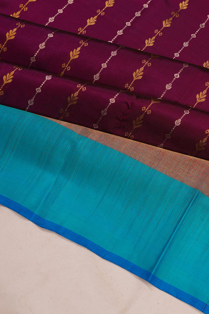 Taranga Kanchi Silk Vertical Lines Purple Saree
