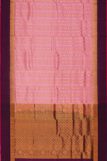 Taranga Kanchi Silk Vertical Lines Baby Pink Saree