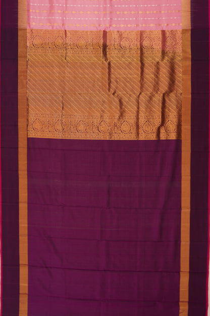 Taranga Kanchi Silk Vertical Lines Baby Pink Saree