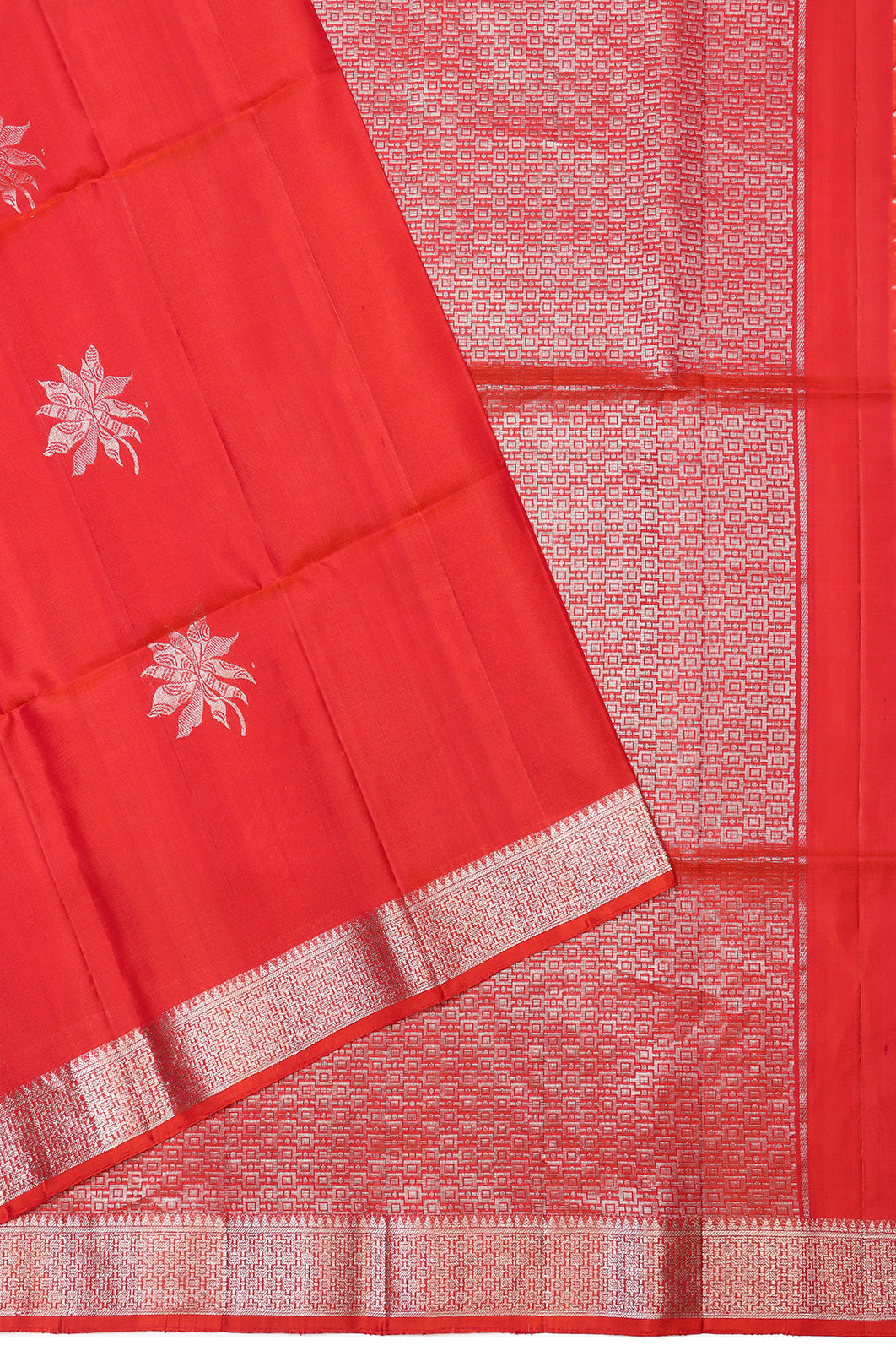 Coimbatore Silk Butta Orange Saree