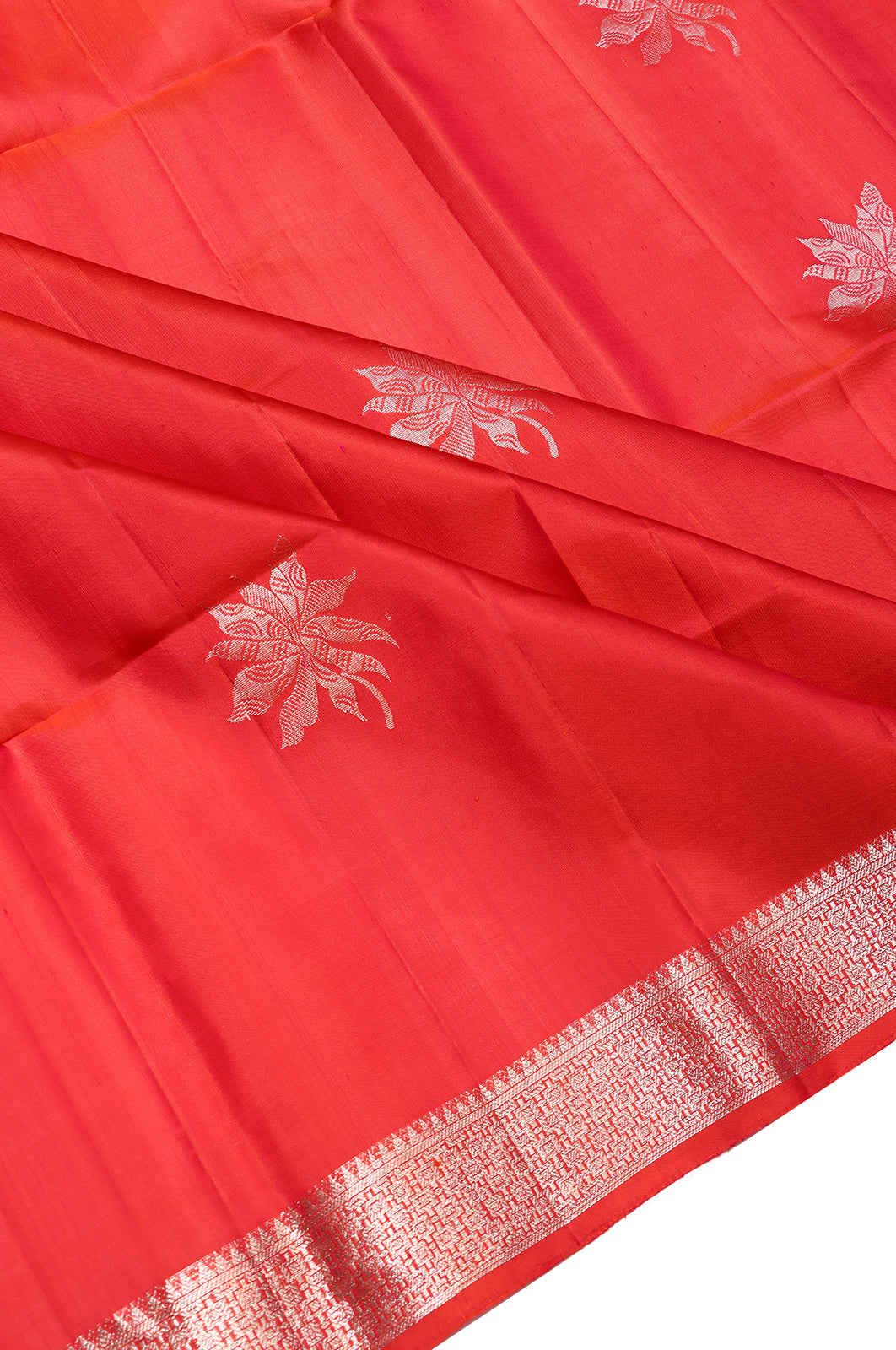 Coimbatore Silk Butta Orange Saree