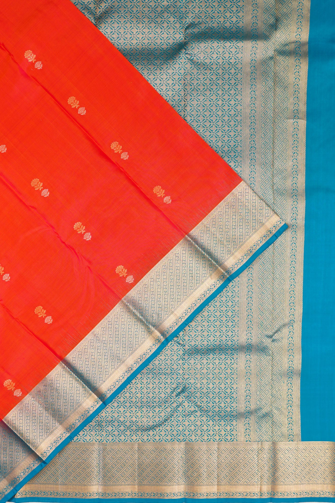 Taranga Kanchi Silk Butta Orange Saree