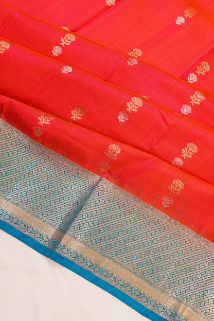 Taranga Kanchi Silk Butta Orange Saree