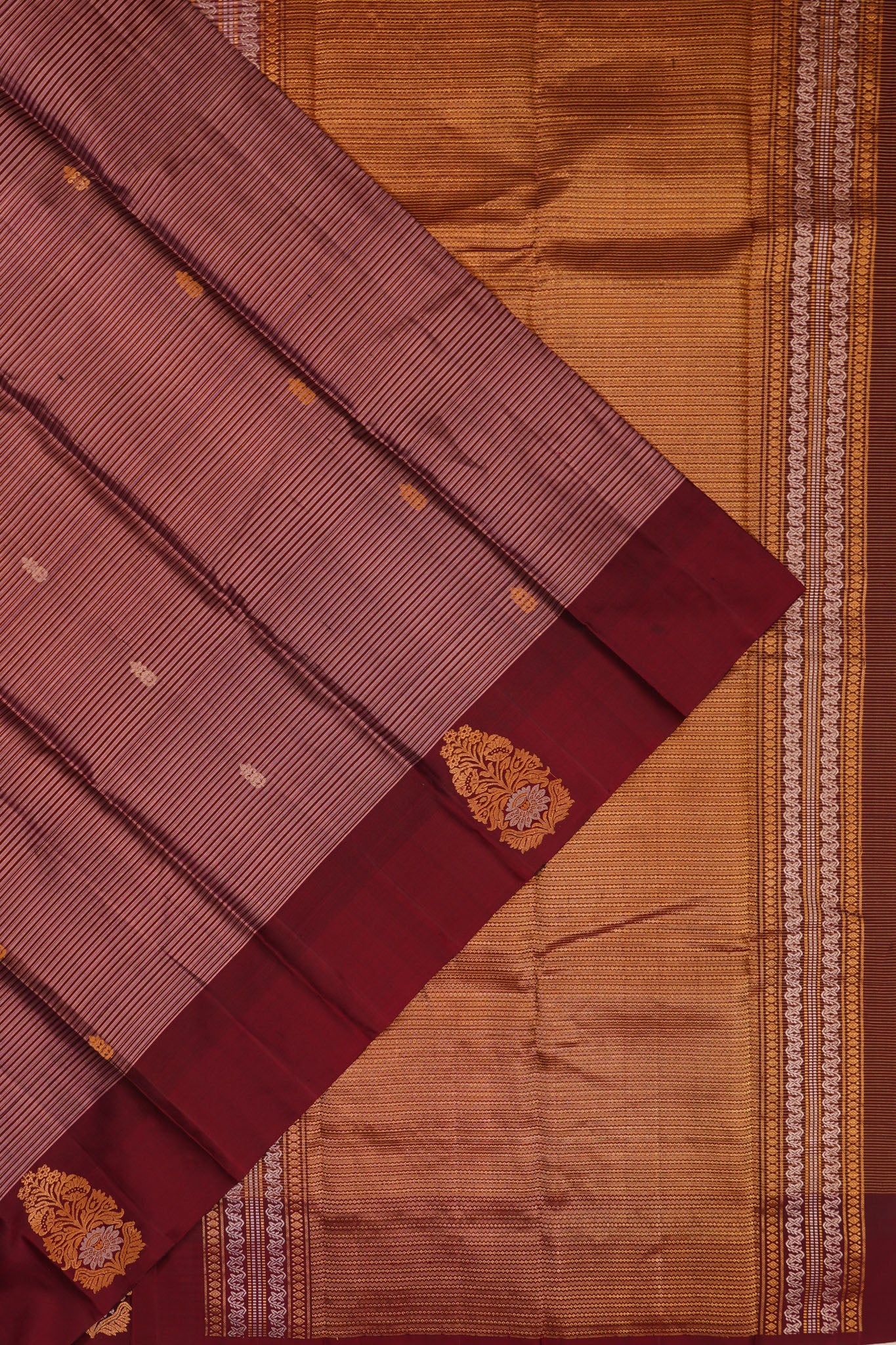 Taranga Kanchi Silk Line And Butta Lilac Saree
