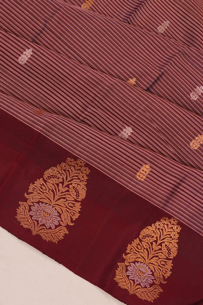 Taranga Kanchi Silk Line And Butta Lilac Saree