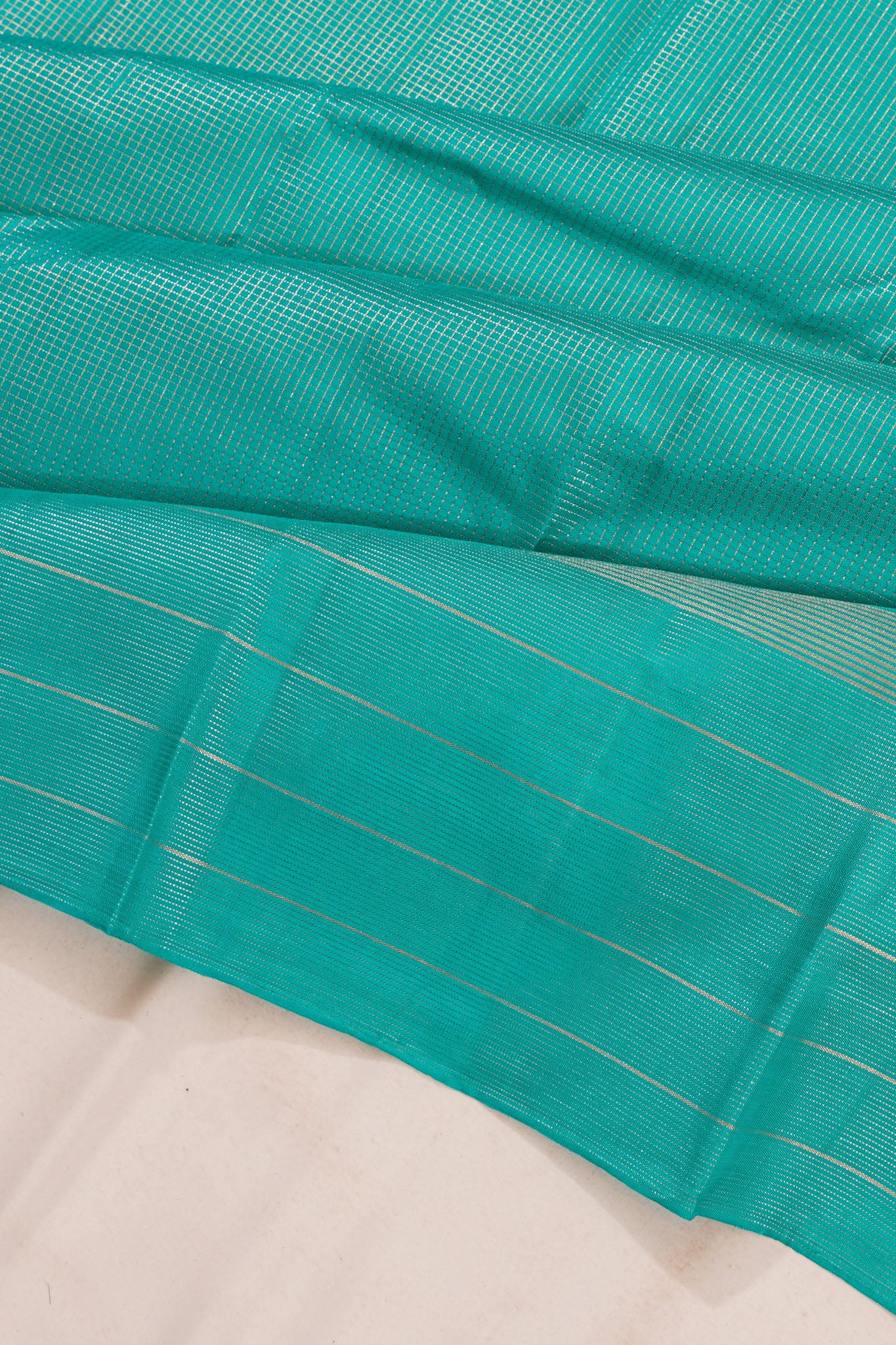 Taranga Kanchi Silk Checks Sky Blue Saree