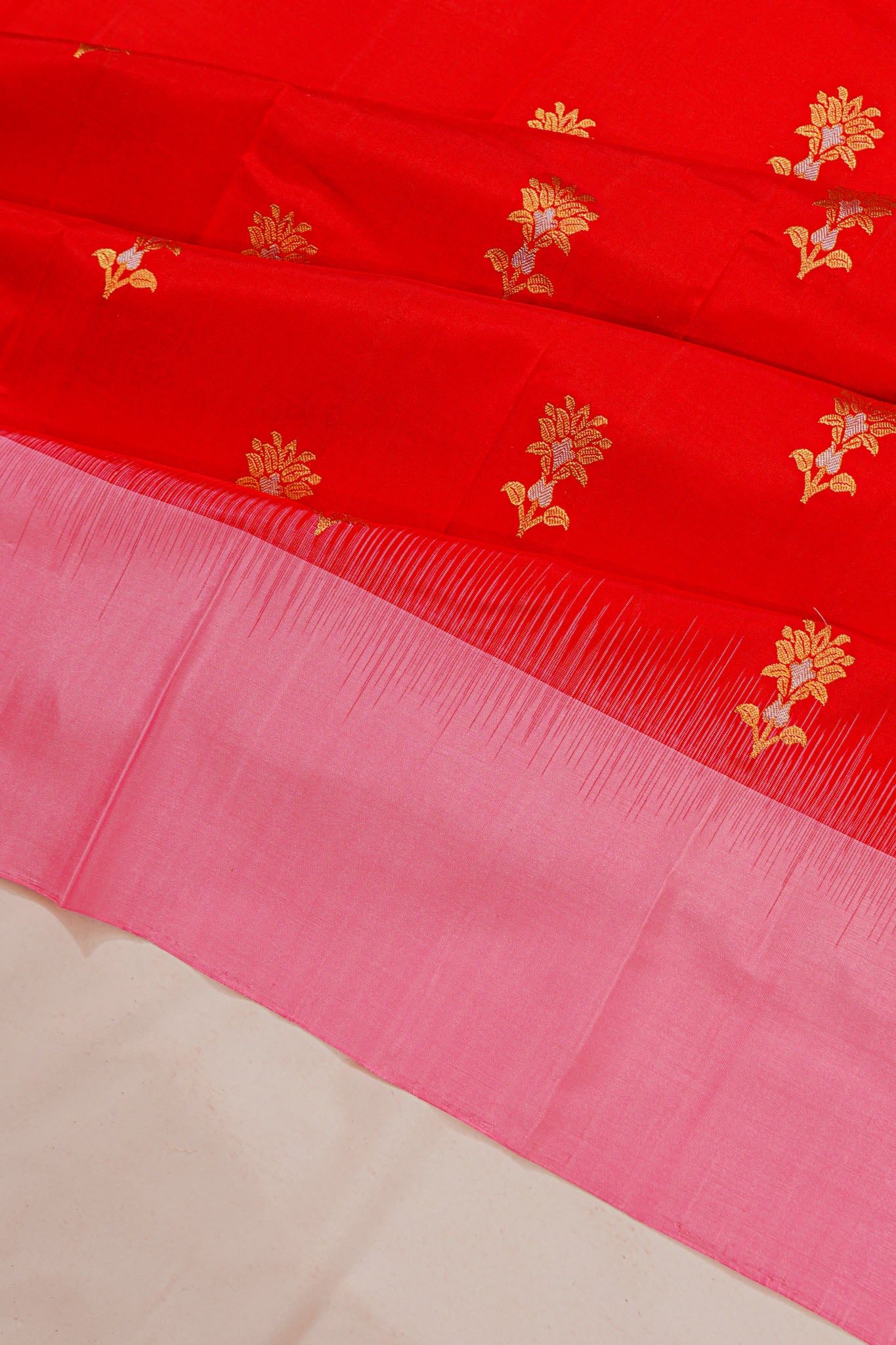 Taranga Kanchi Silk Butta Red Saree