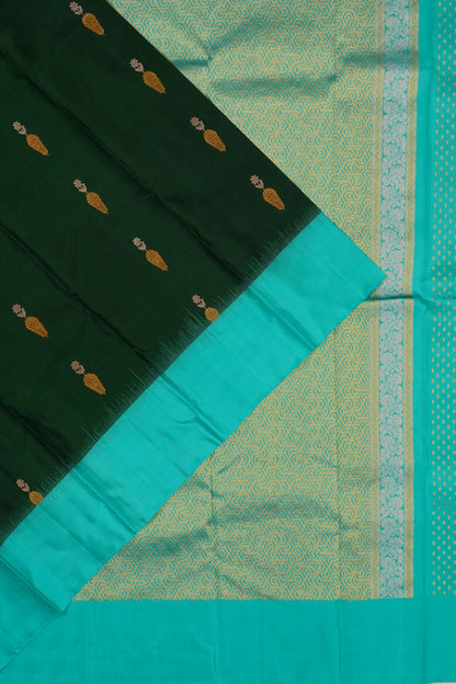 Taranga Kanchi Silk Butta dark Green saree