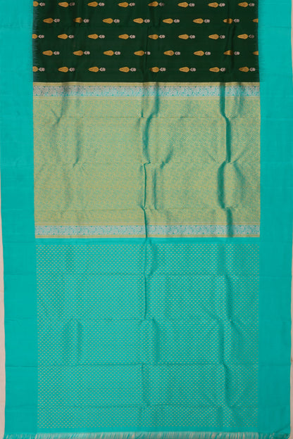 Taranga Kanchi Silk Butta dark Green saree