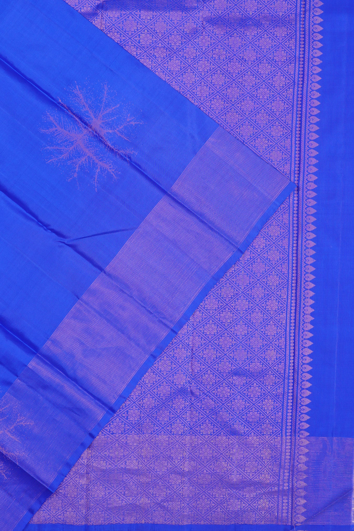 Antique Zari Kanchipuram Silk Butta Royal Blue Saree