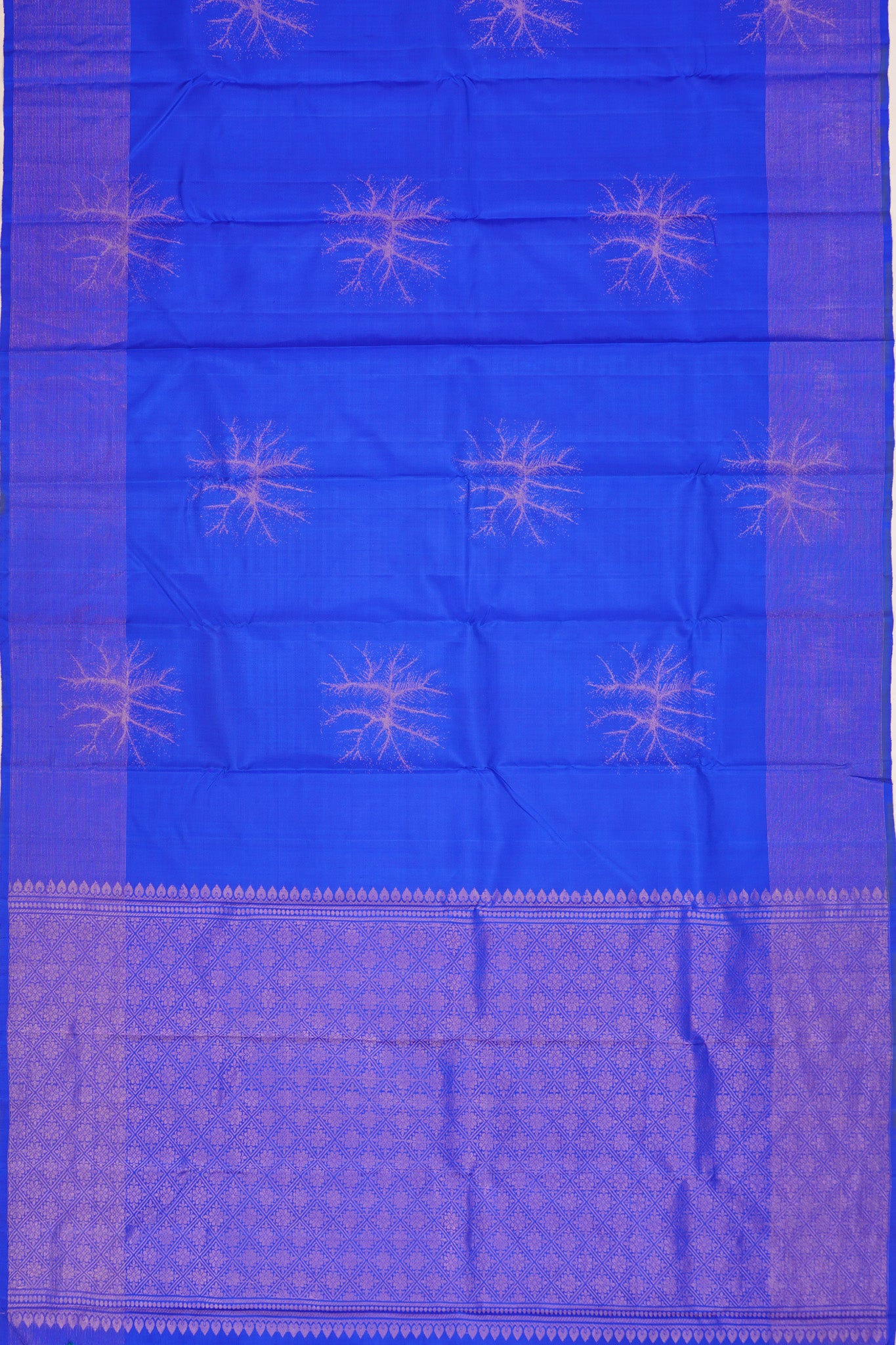 Antique Zari Kanchipuram Silk Butta Royal Blue Saree