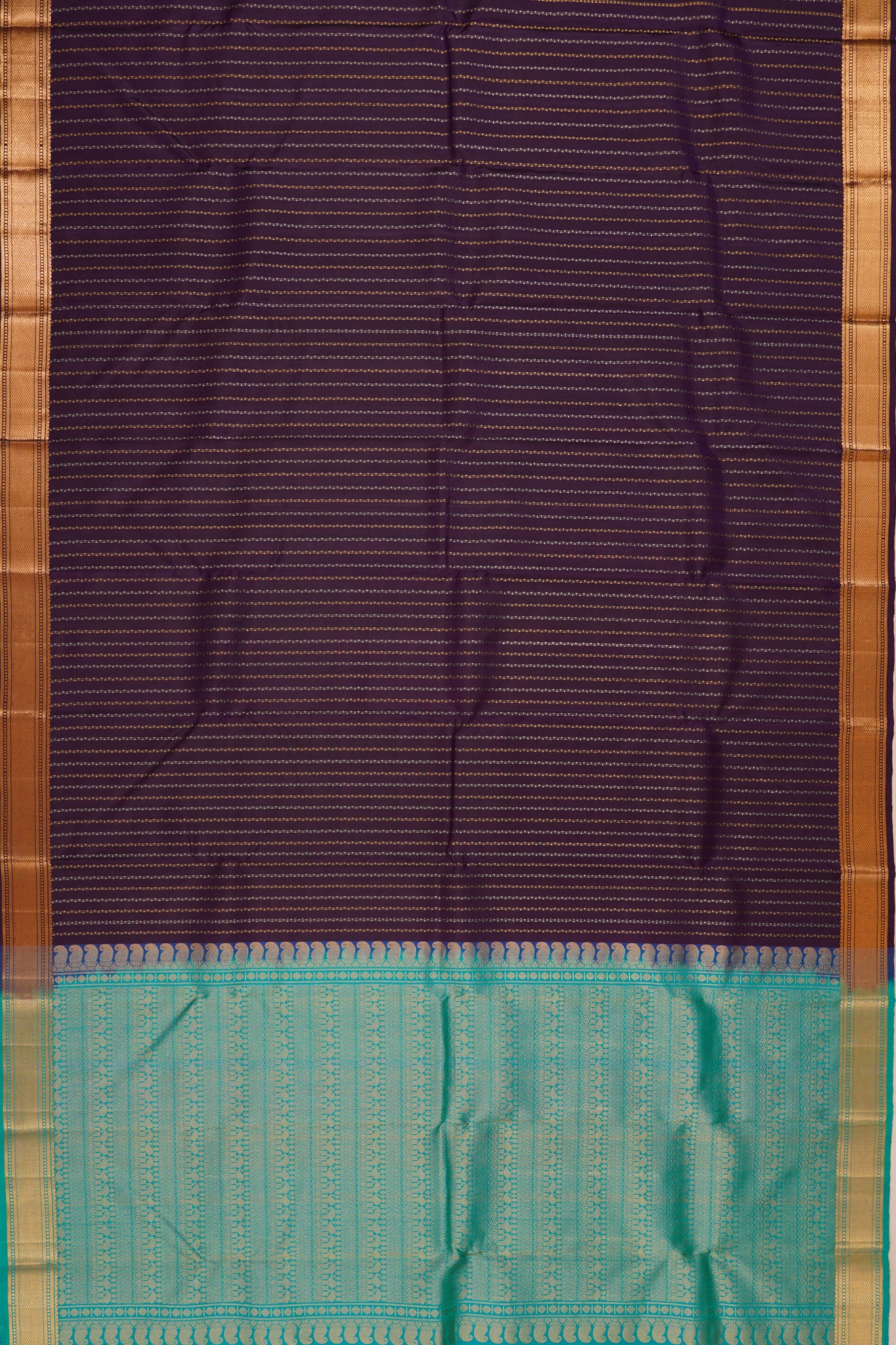 Taranga Kanchi Silk Vertcal Lines Violet Saree