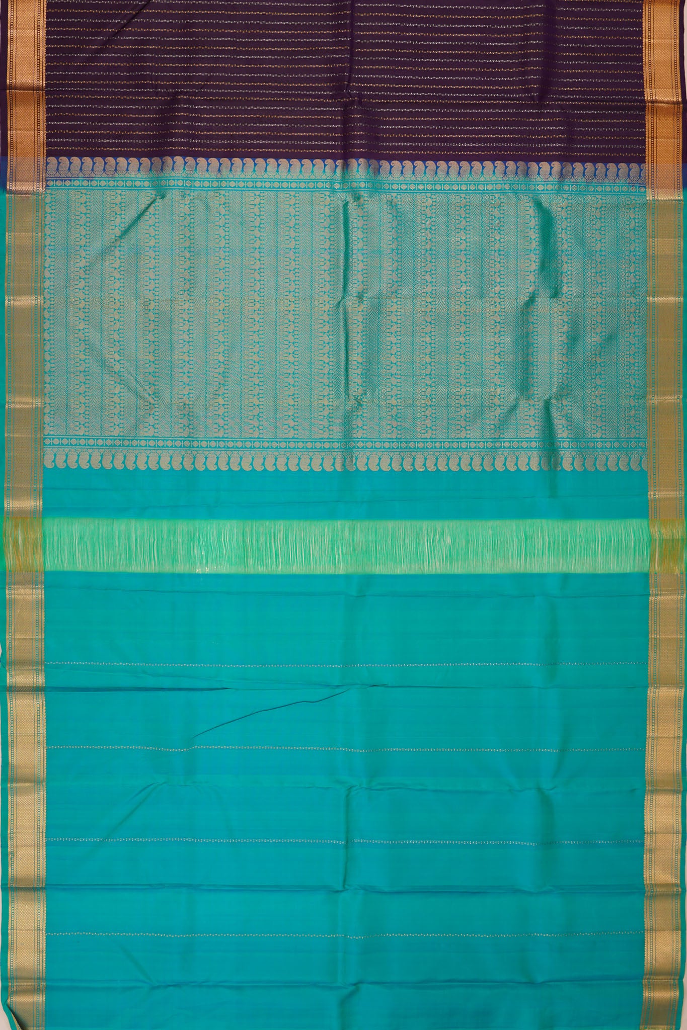 Taranga Kanchi Silk Vertcal Lines Violet Saree