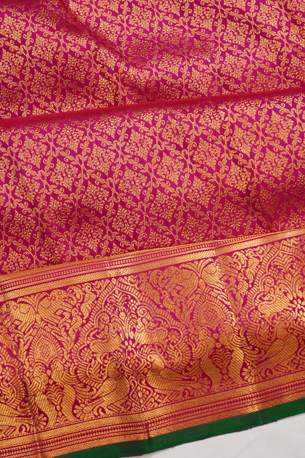 Kanchipuram Silk Brocade Pink Saree