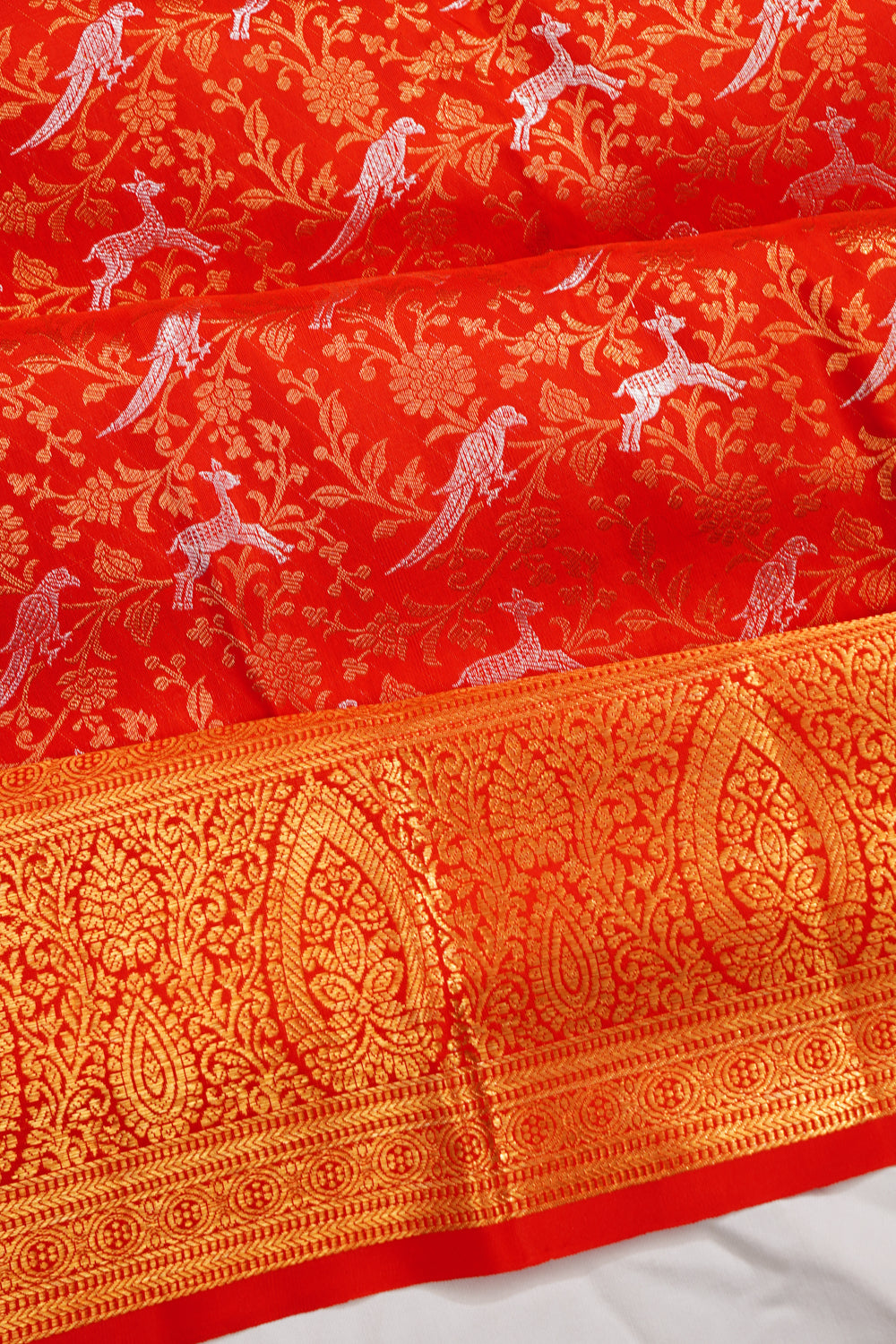 Kanchipuram Silk Brocade Red Saree