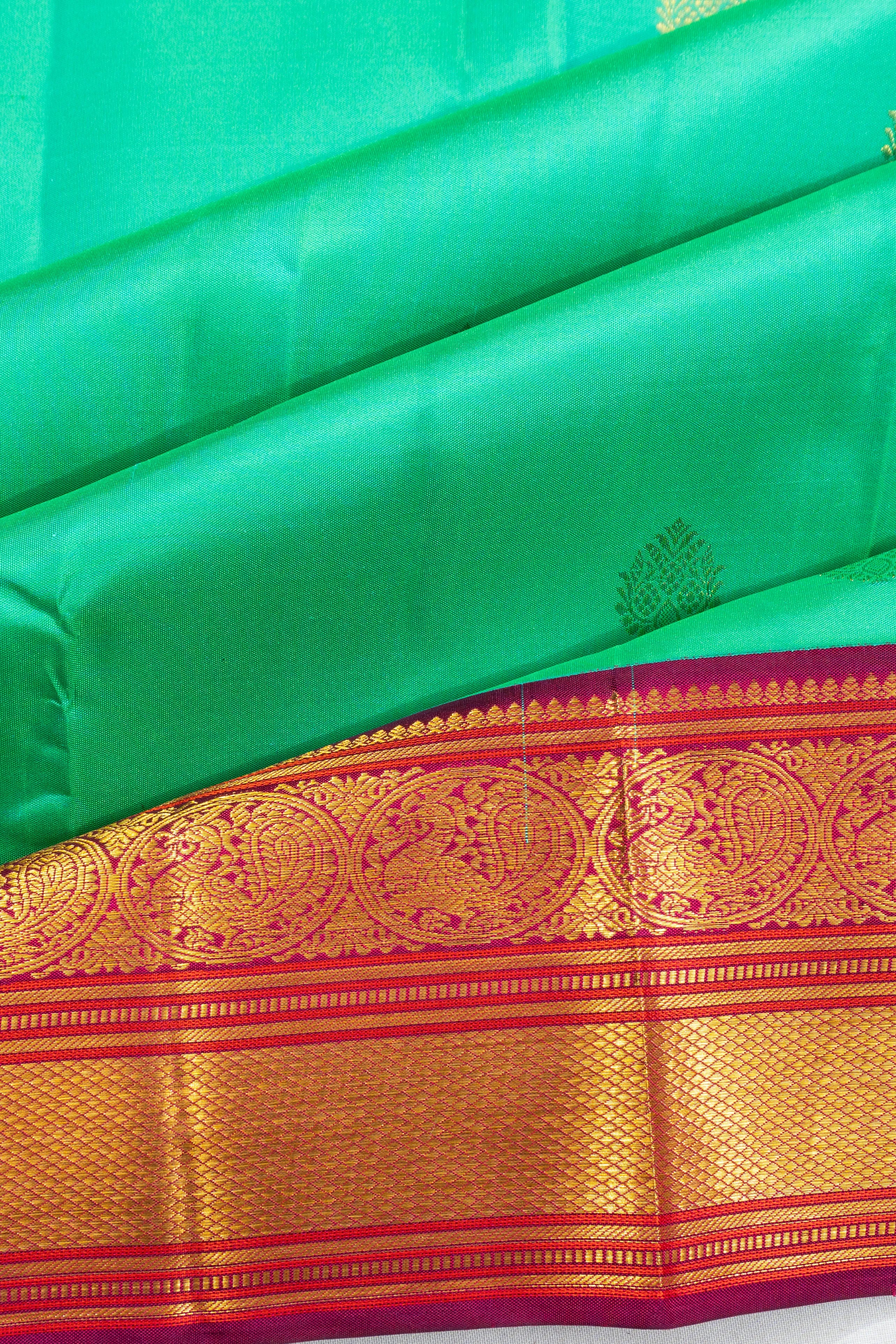 Kanchipuram Silk Butta Sea Green Saree