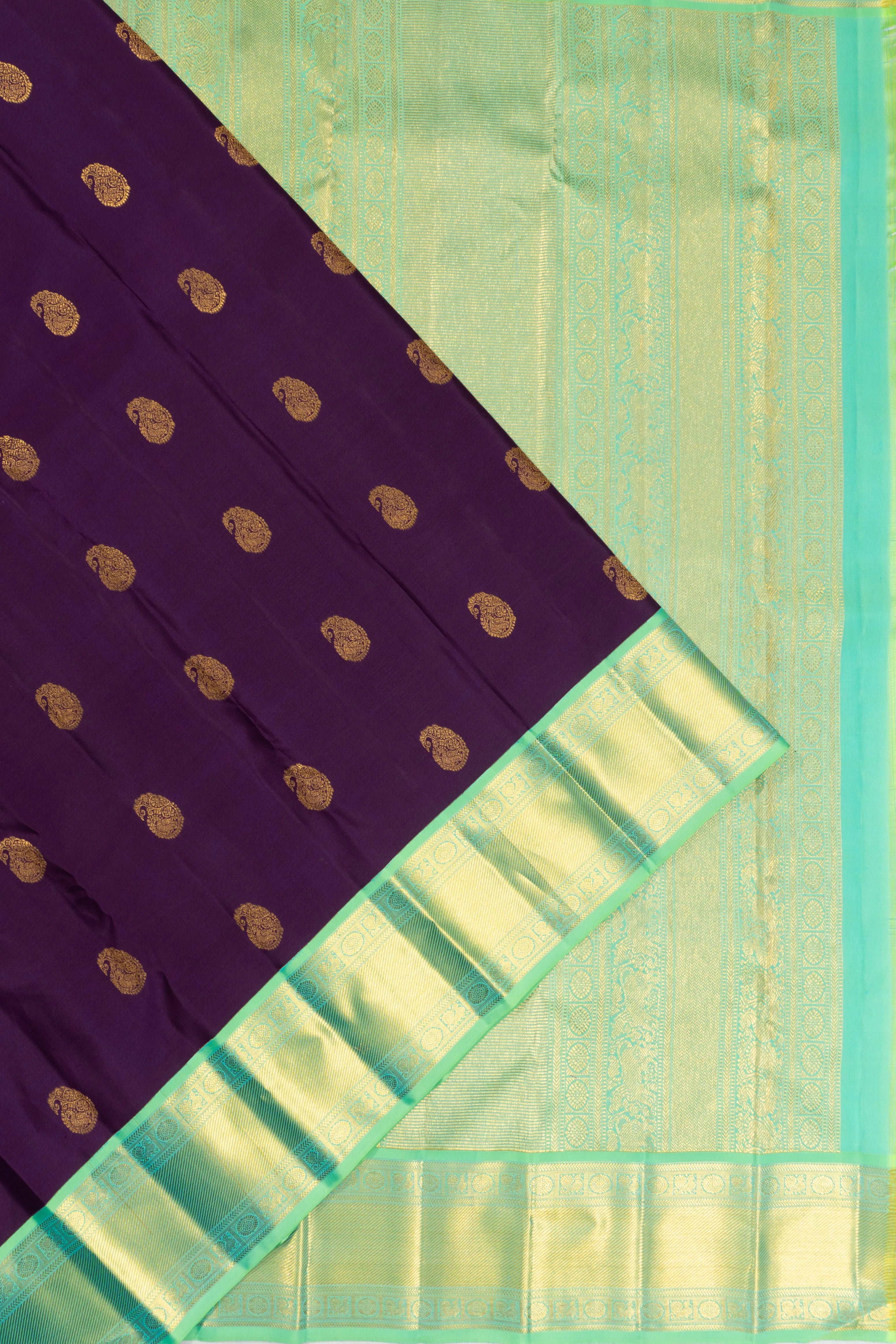 Kanchipuram Silk Butta Purple Saree