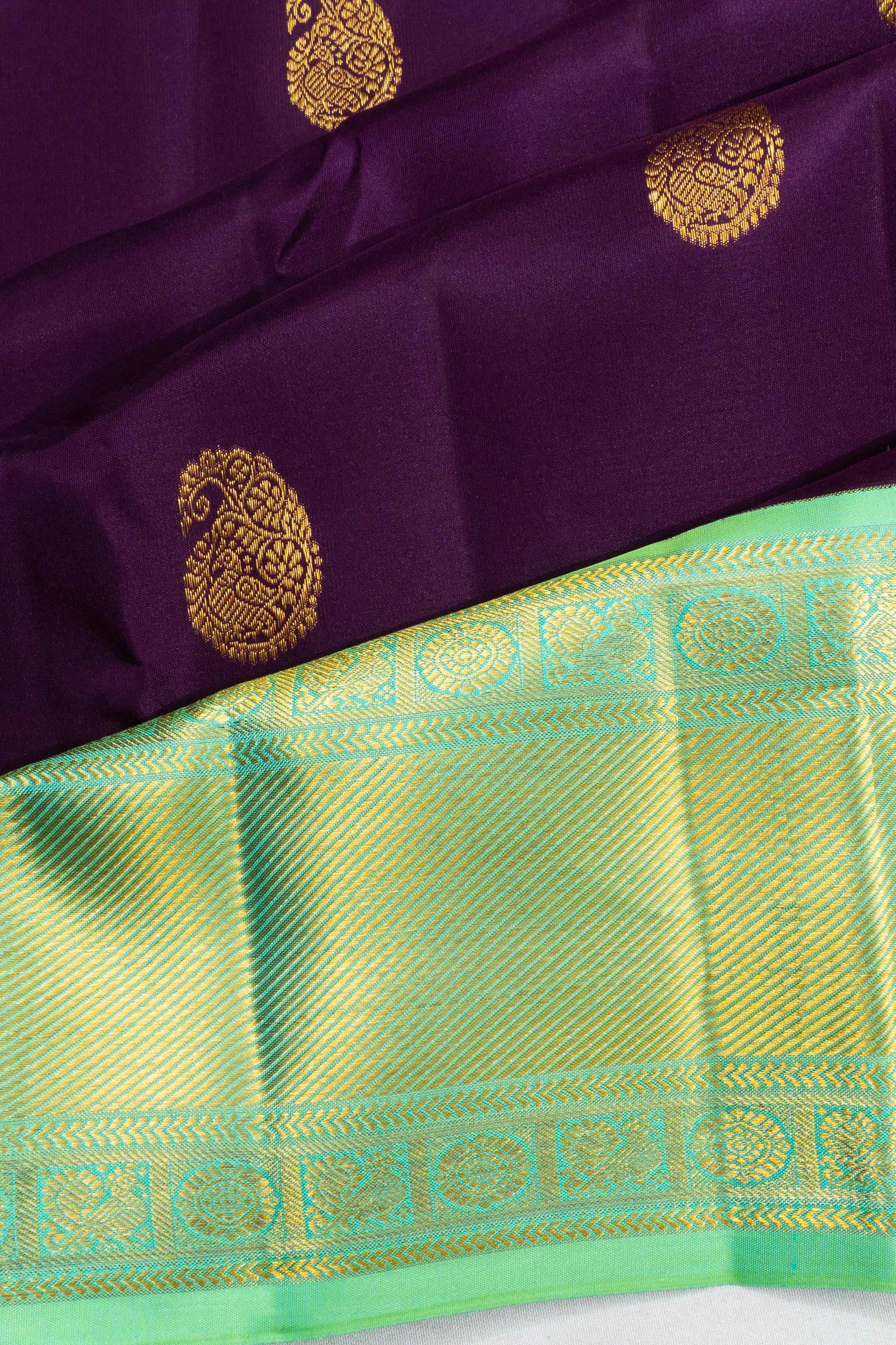 Kanchipuram Silk Butta Purple Saree