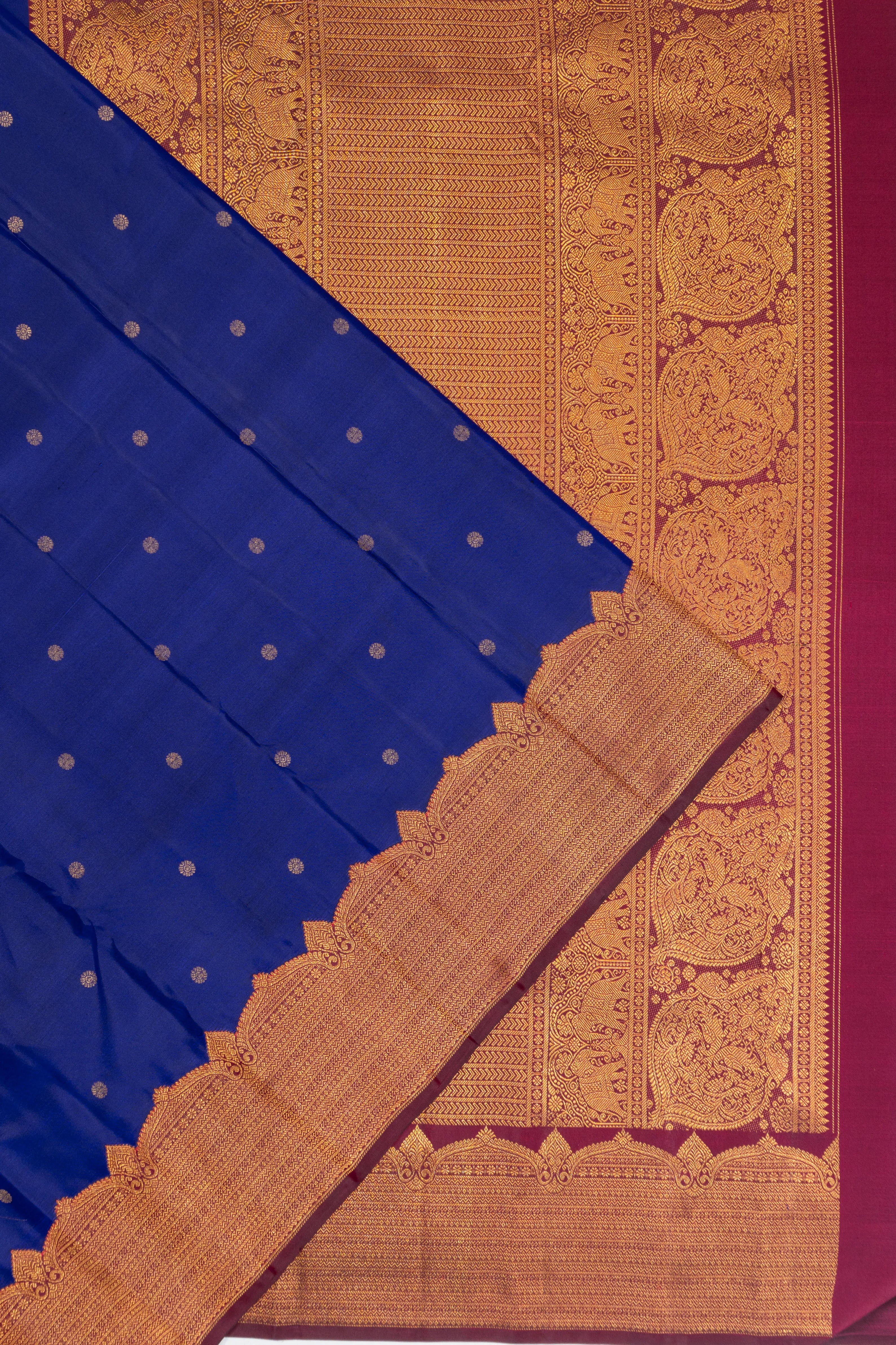 Kanchipuram Silk Butta Royal Blue Saree