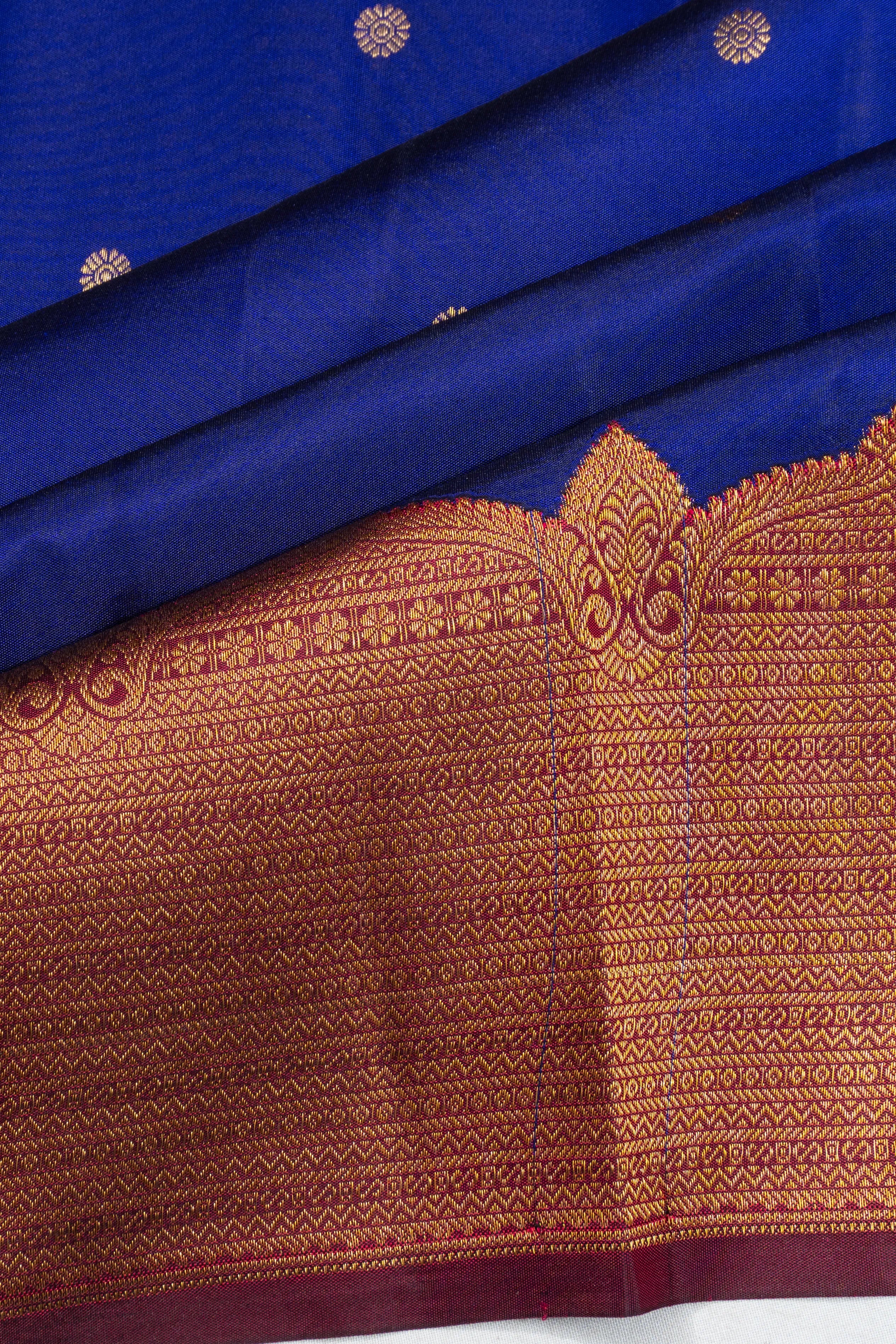 Kanchipuram Silk Butta Royal Blue Saree