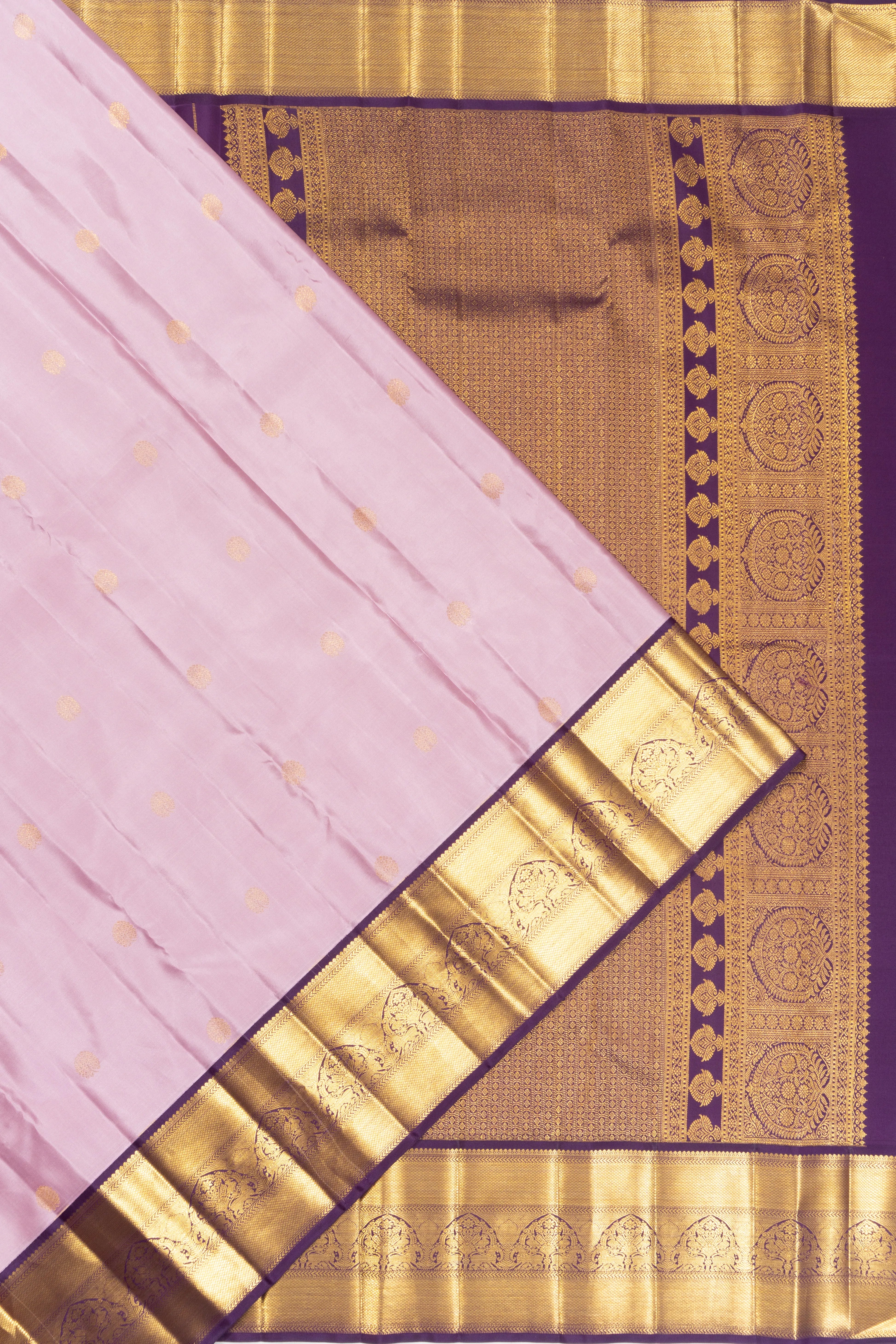 Kanchipuram Silk Butta Lavender Saree