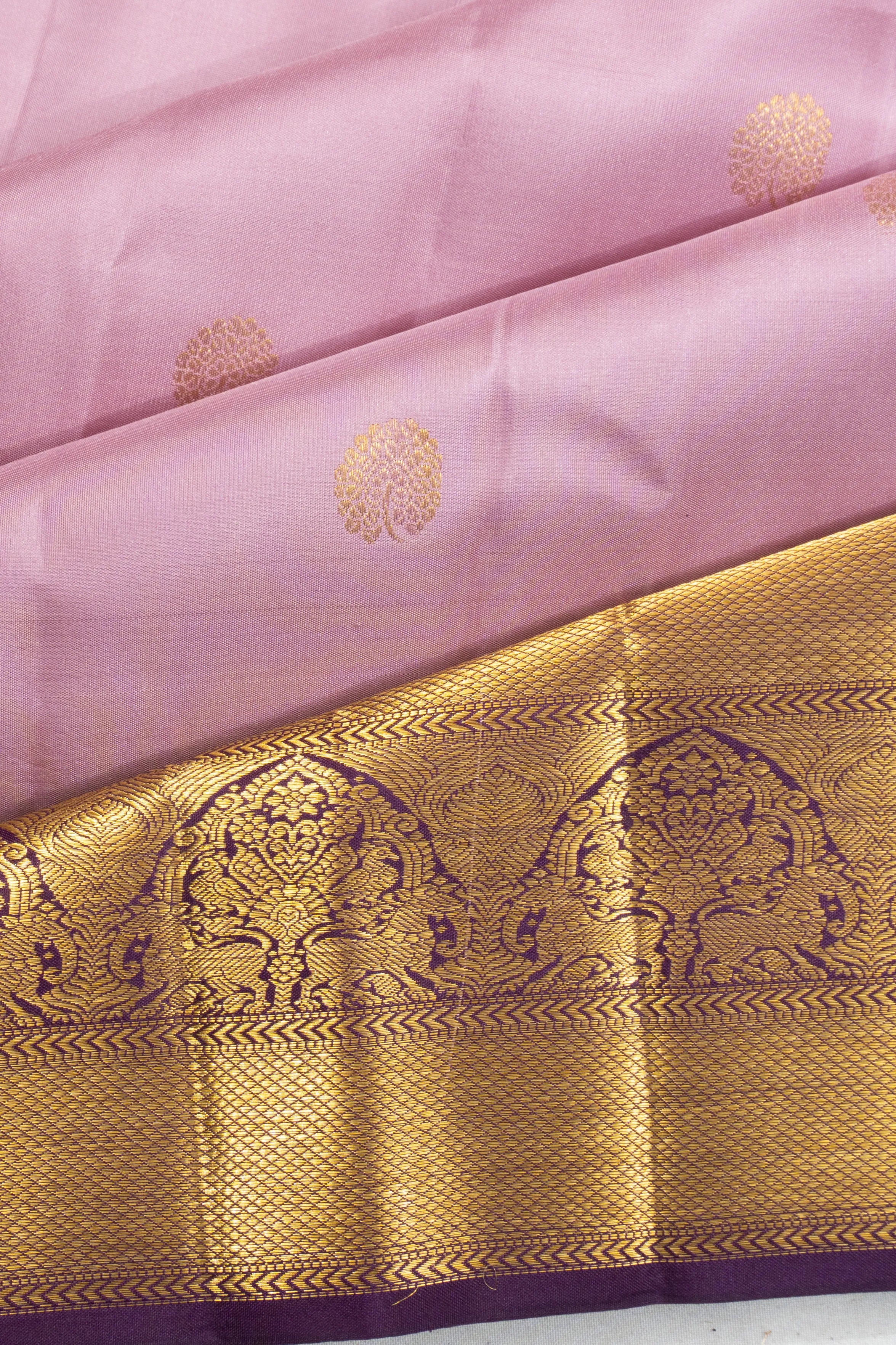 Kanchipuram Silk Butta Lavender Saree