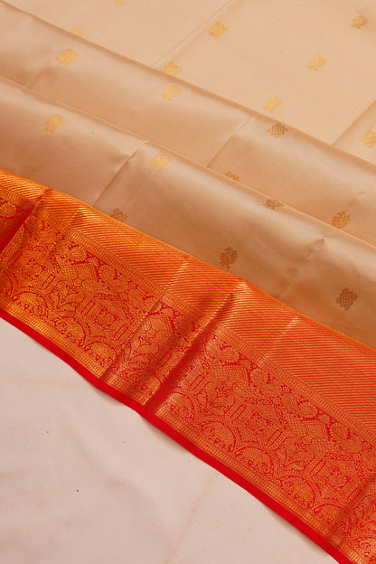 Taranga Kanchi Silk Butta Cream Saree