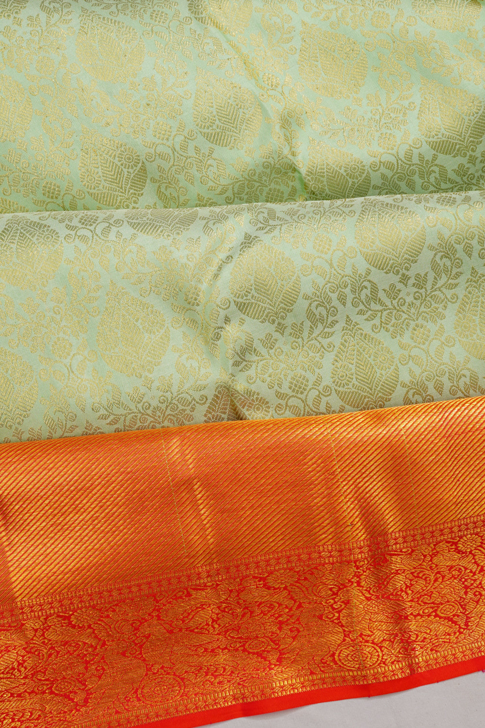 Taranga Kanchi Silk Brocade Pastel Green Saree
