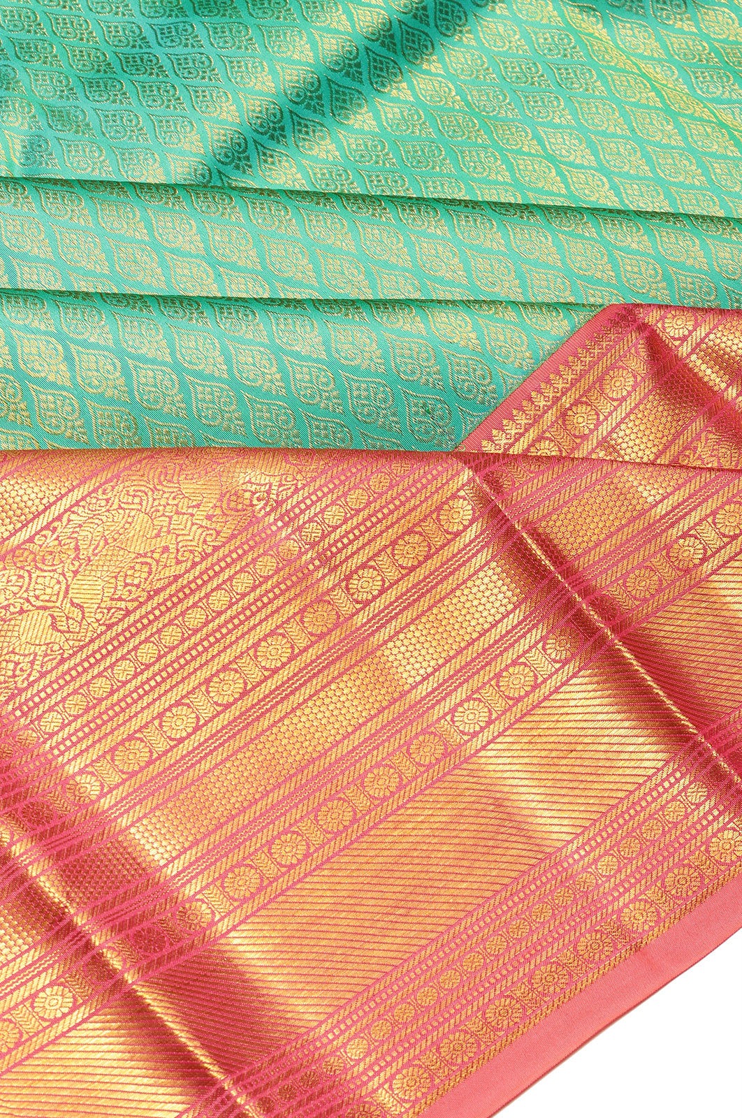 Taranga Kanchi Silk Brocade Sea Green Saree