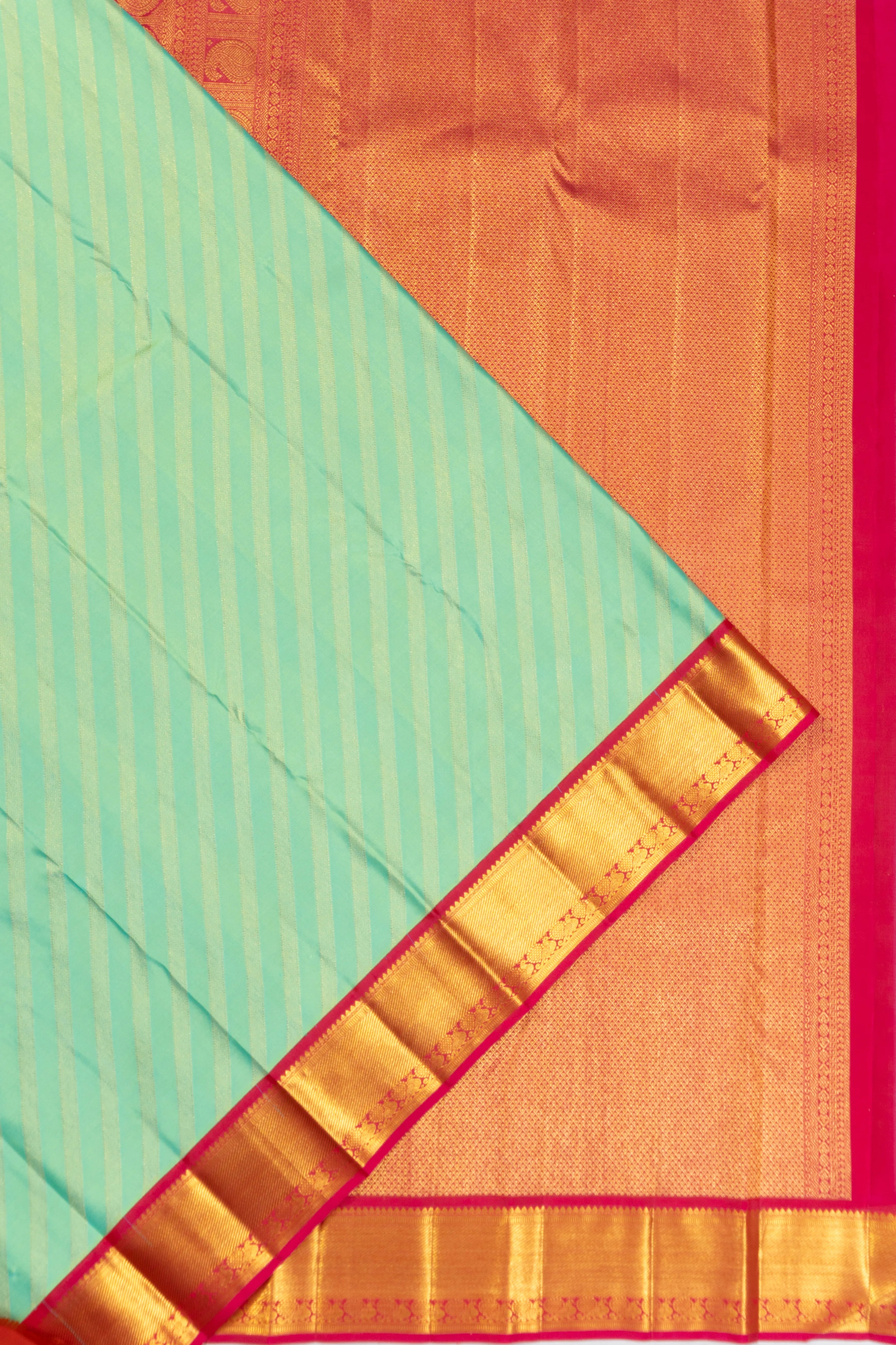 Kanchipuram Silk Brocade Sea Green Saree