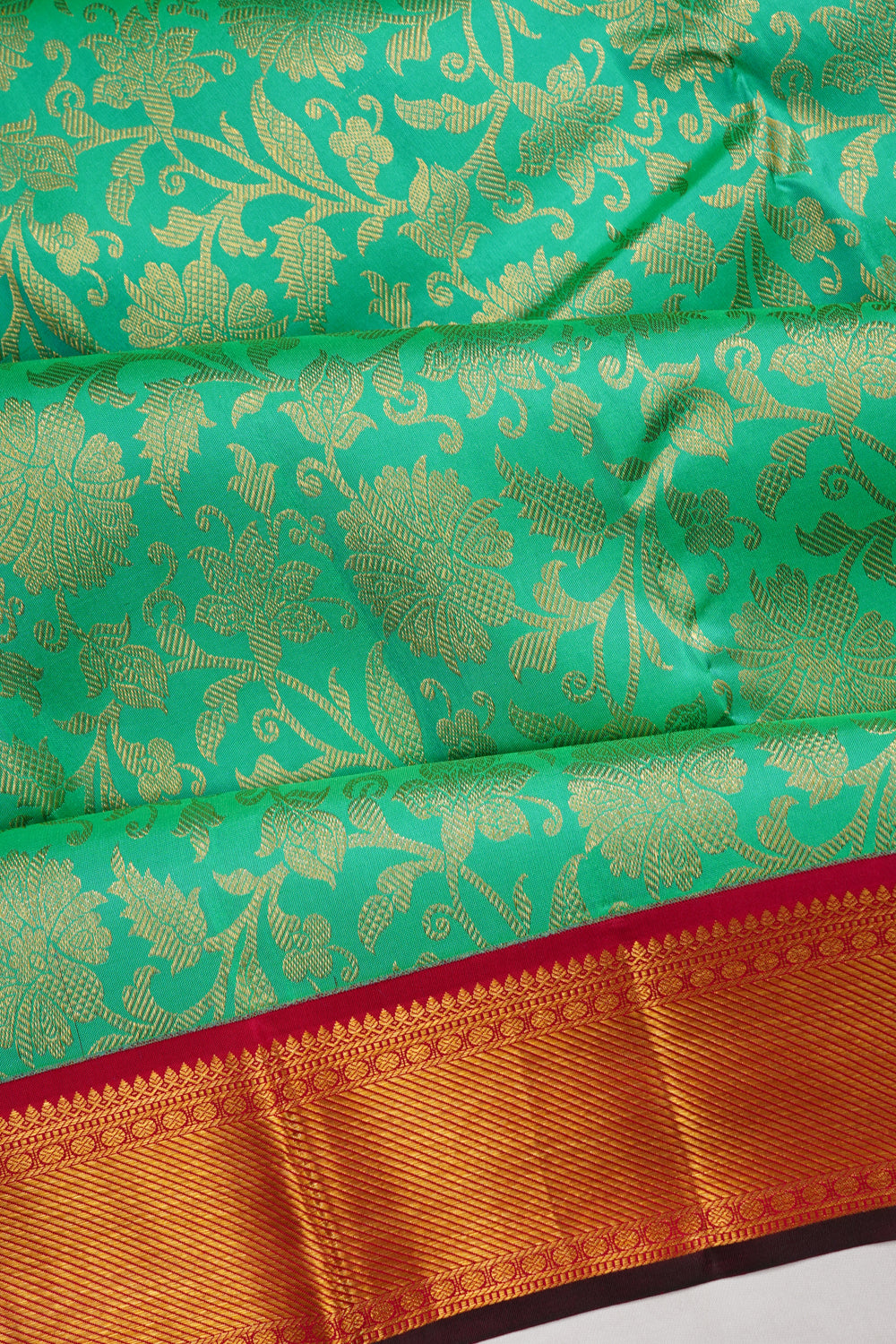 Taranga Kanchi Silk Brocade Sea Green Saree