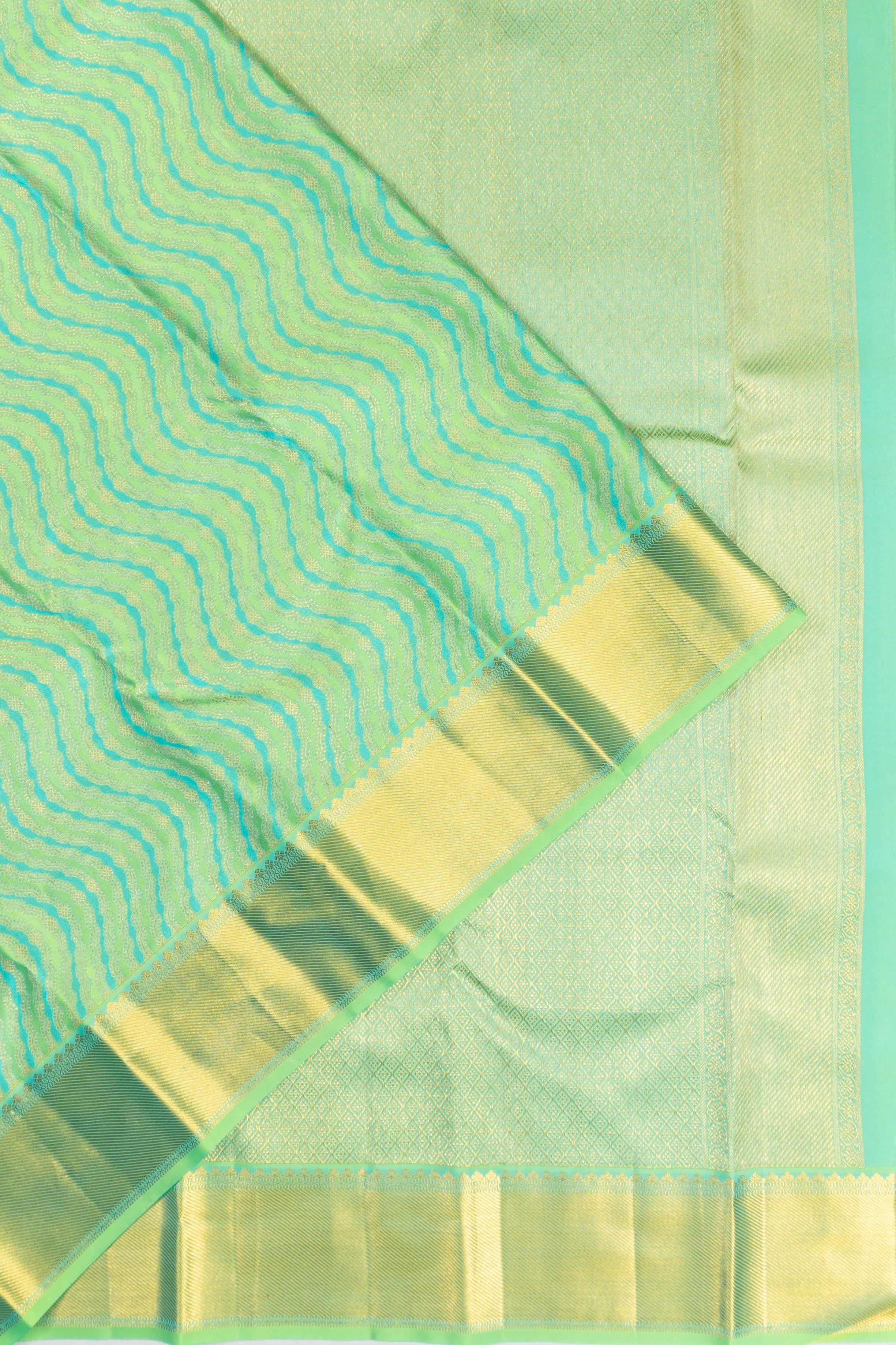 Taranga Kanchi Silk Brocade Sea Green Saree