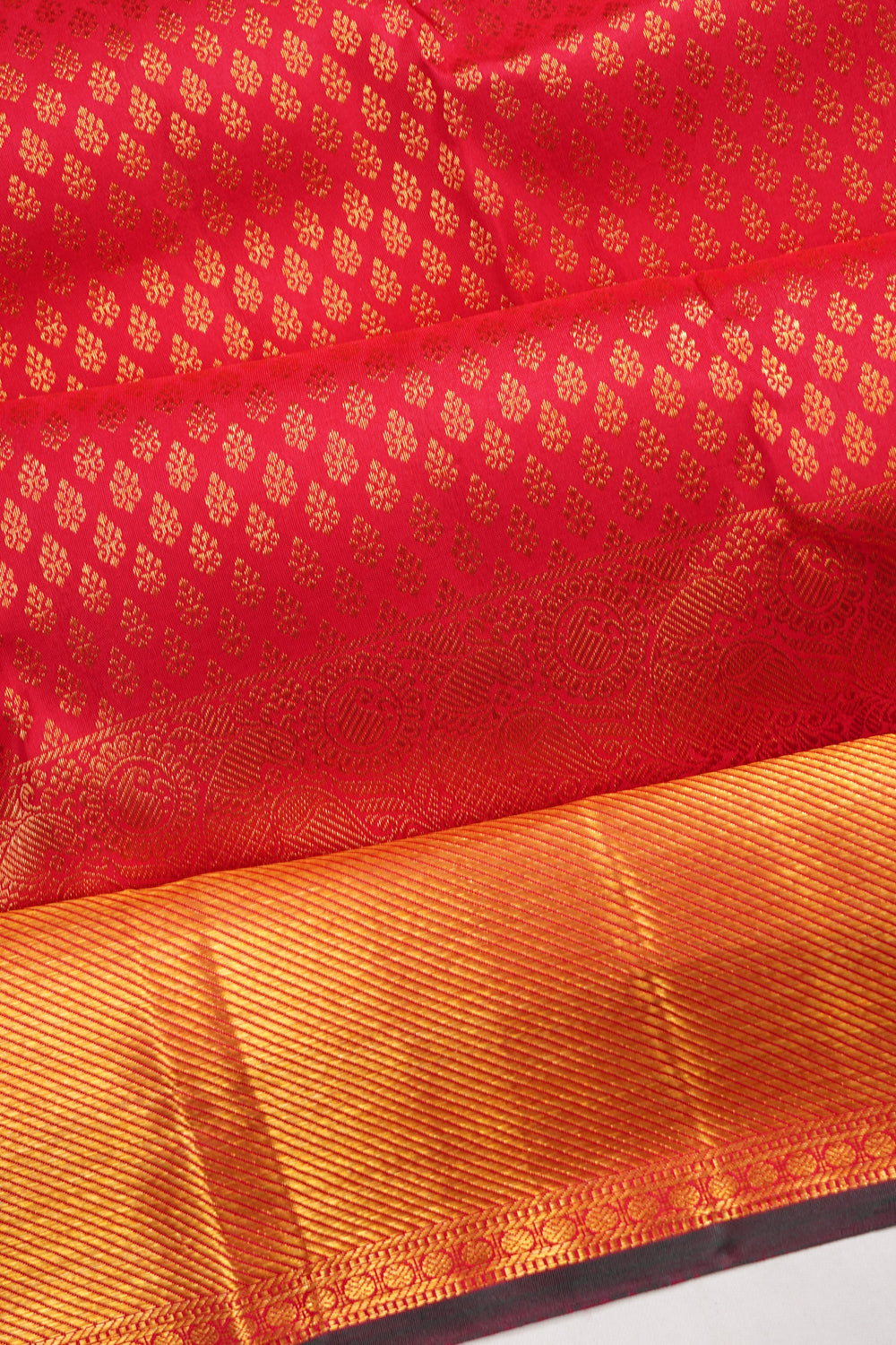 Taranga Kanchi Silk Brocade Red Saree